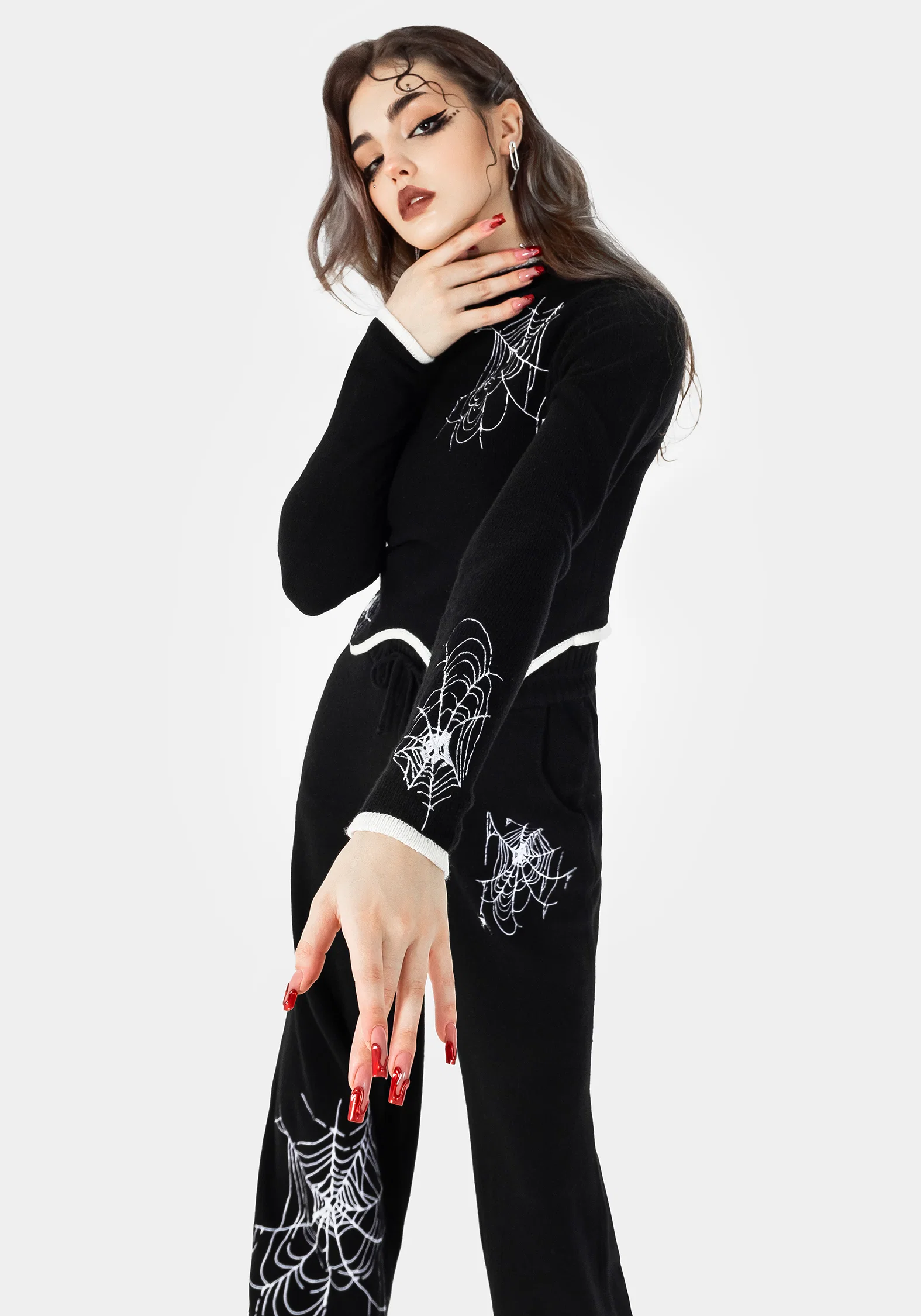 Araneae Embroidered Long Sleeve Knit Jumper - Image 5