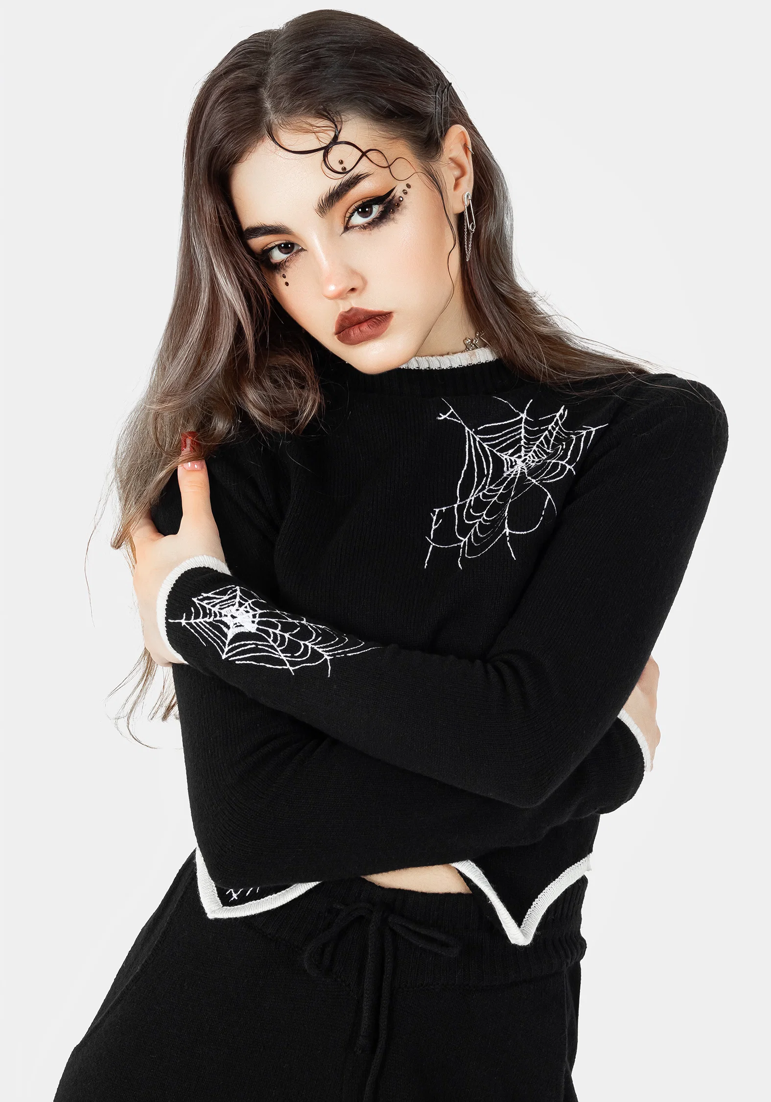 Araneae Embroidered Long Sleeve Knit Jumper - Image 7