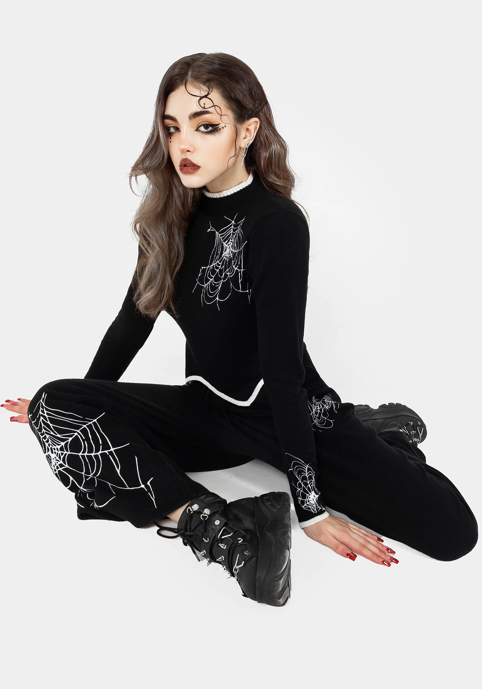 Araneae Embroidered Long Sleeve Knit Jumper - Image 8