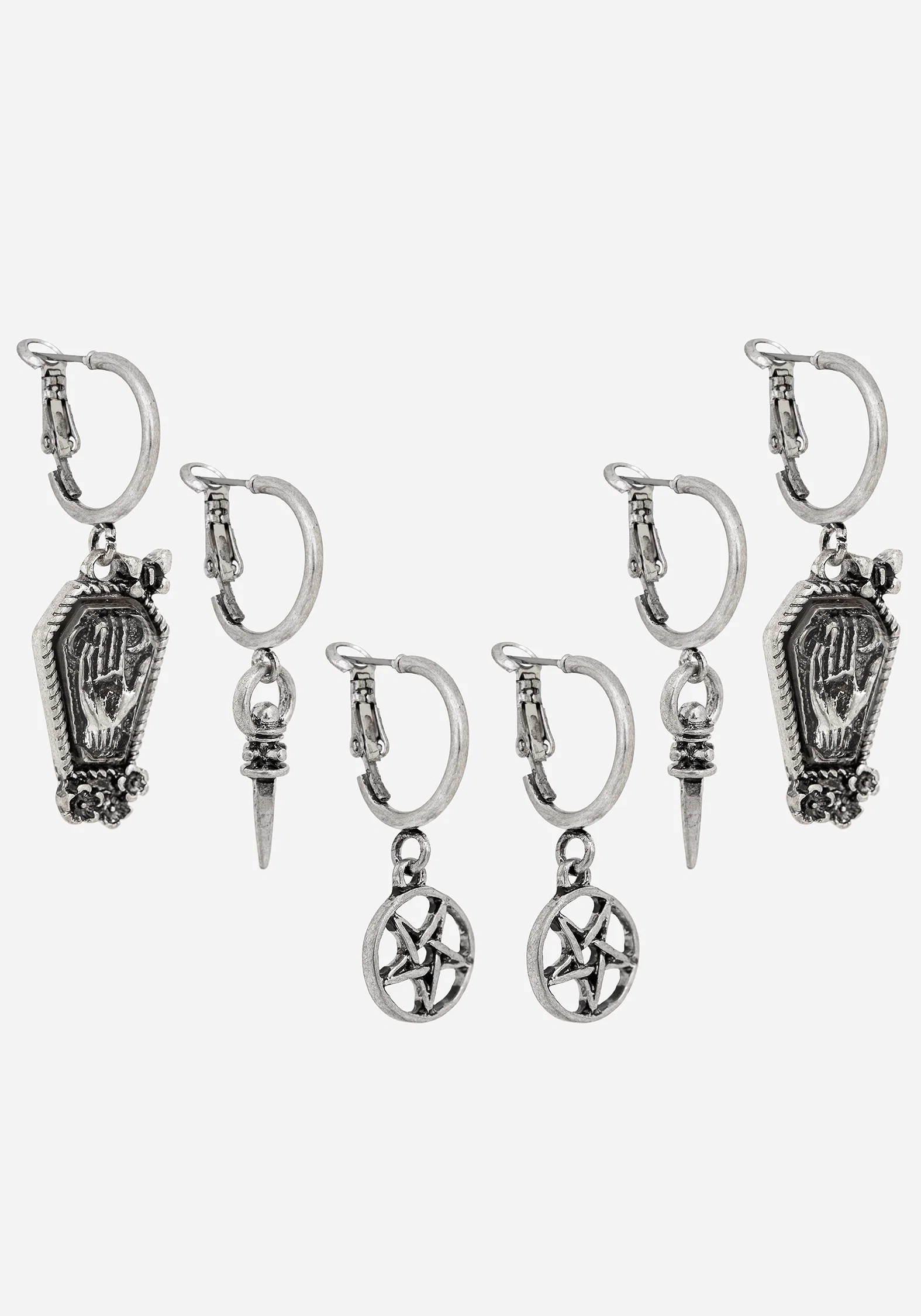 Arbor Coffin Charm Hoop Earrings Set - Image 5