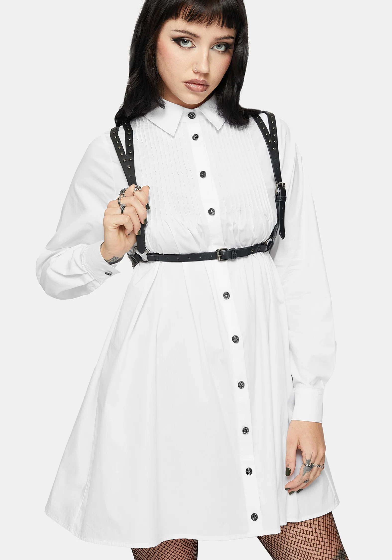 Arde Pintuck Mini Shirt Dress - Image 4