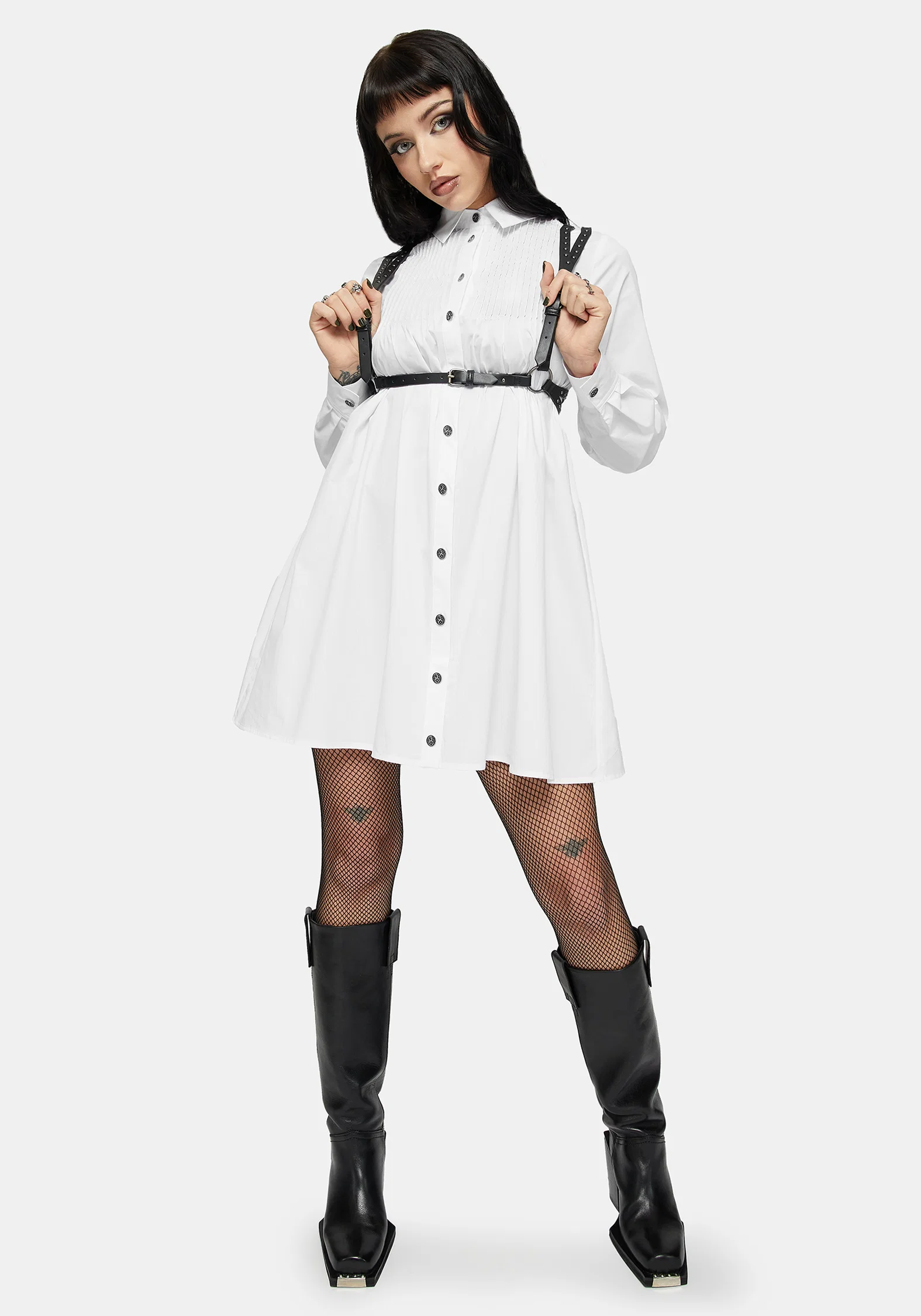 Arde Pintuck Mini Shirt Dress - Image 6