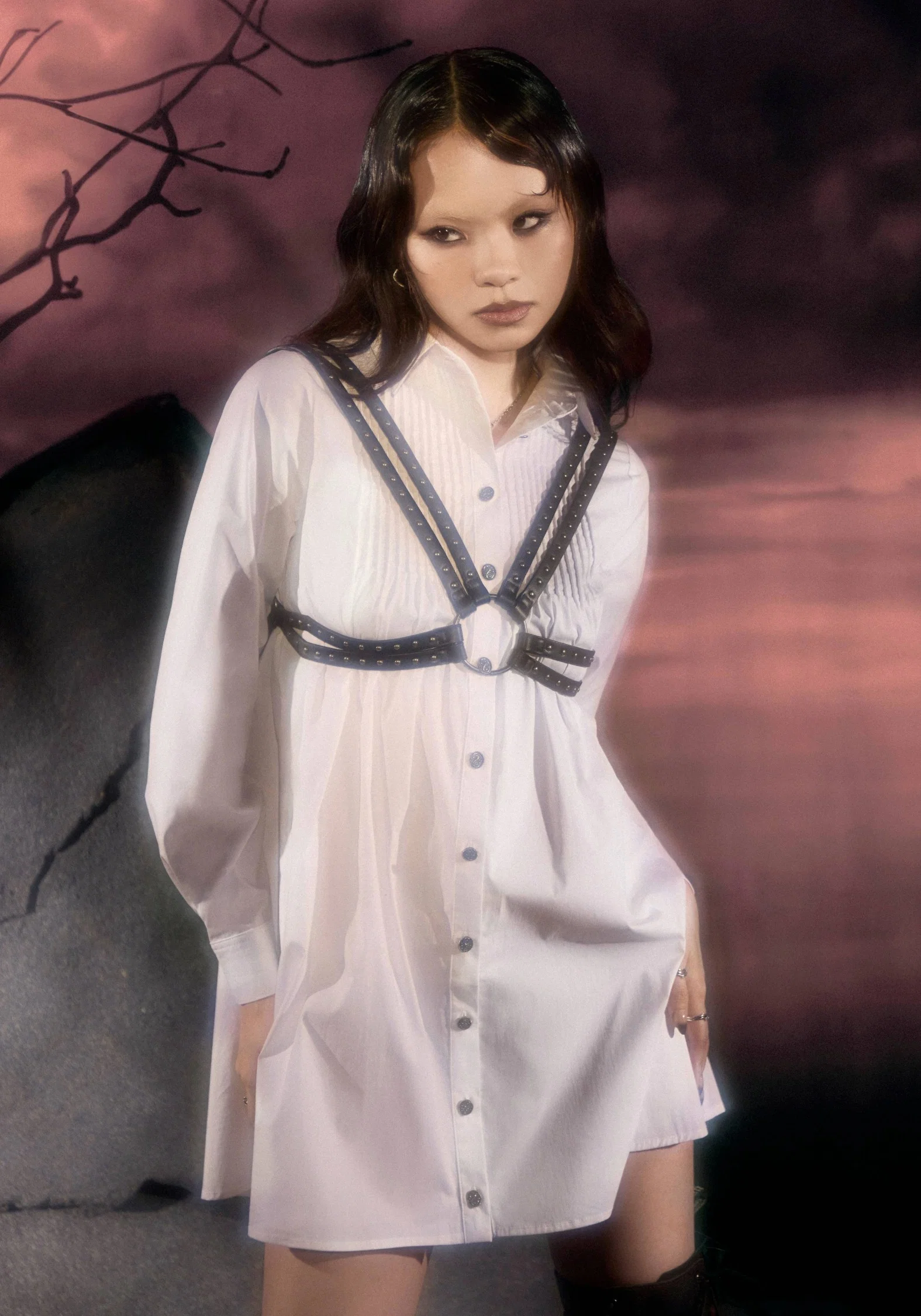 Arde Pintuck Mini Shirt Dress - Image 7