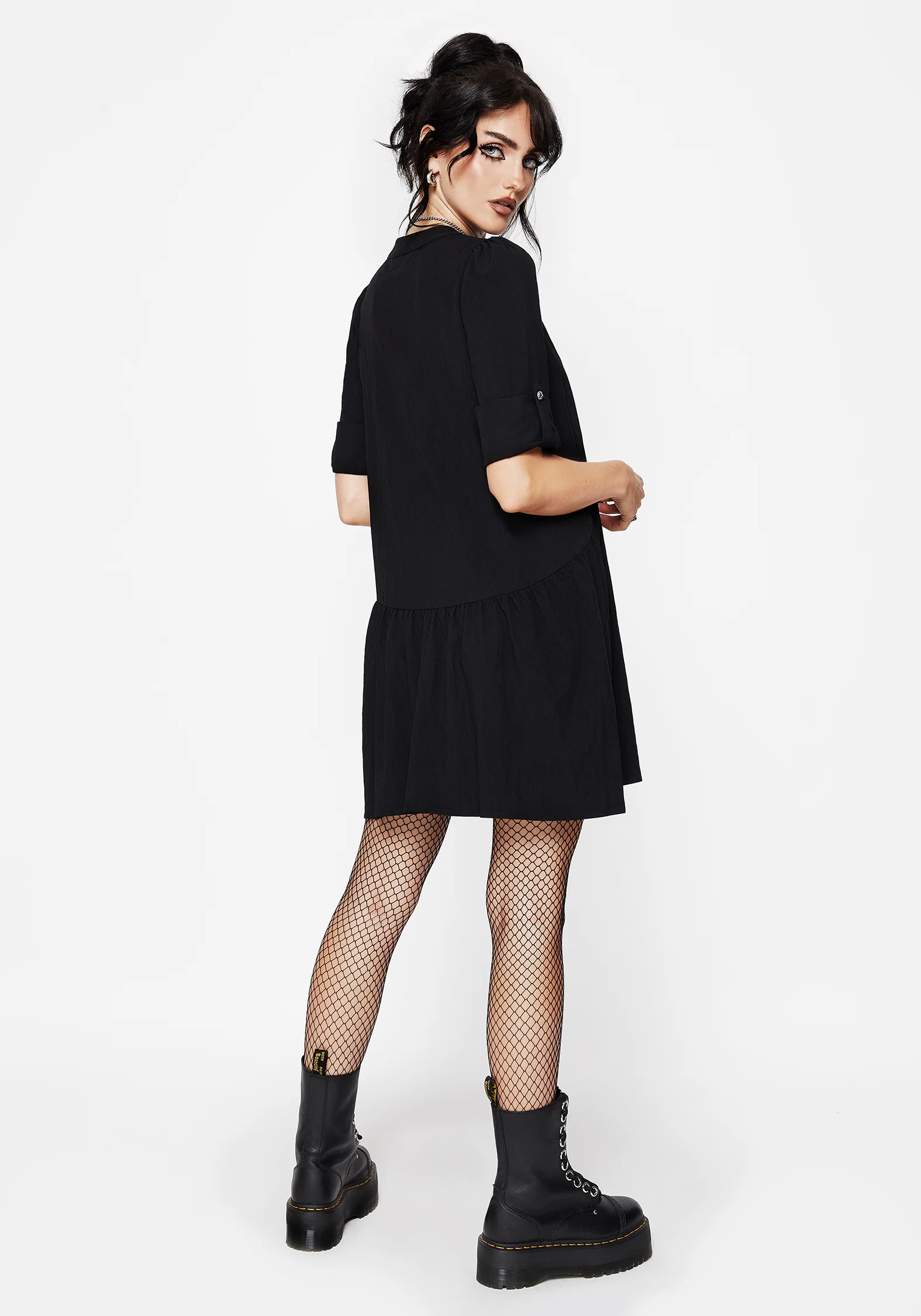 Arden Button Down Mini Smock Dress - Image 3