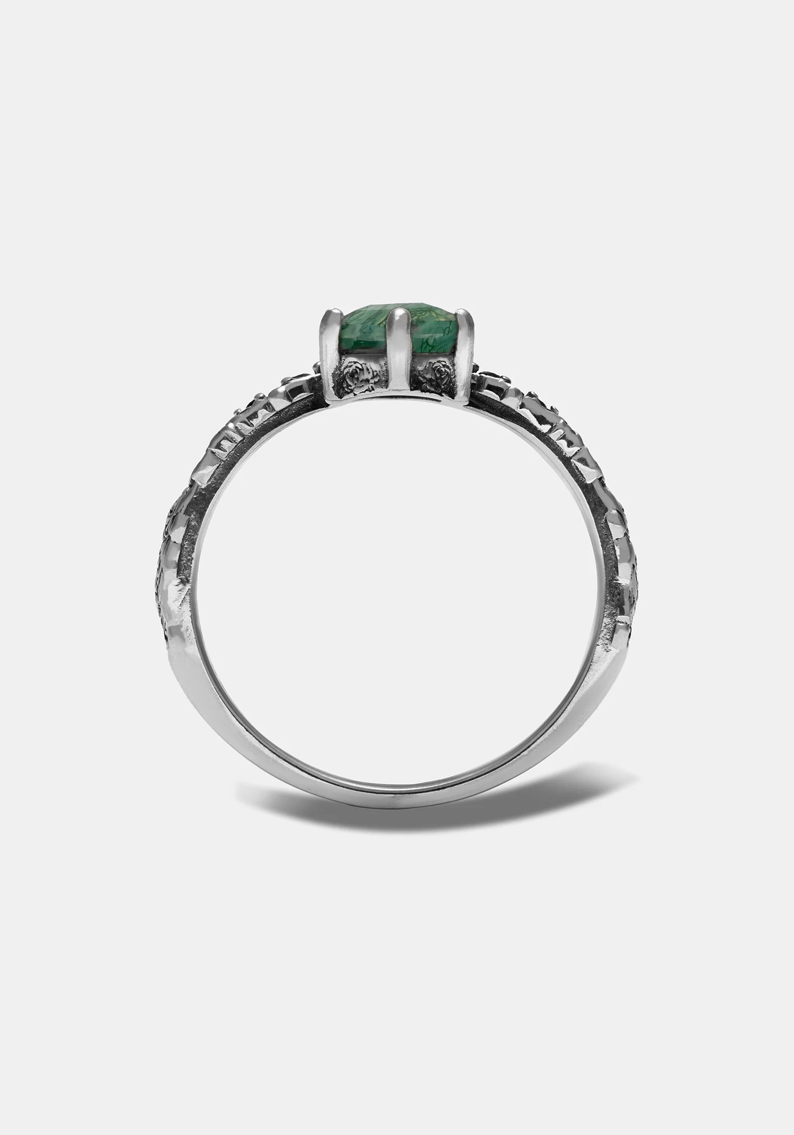 Ardour Sterling Silver Moss Agate Ring - Image 3