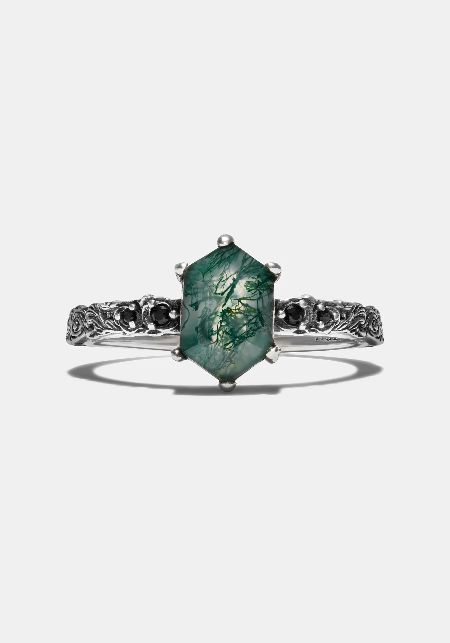 Ardour Sterling Silver Moss Agate Ring - Image 4