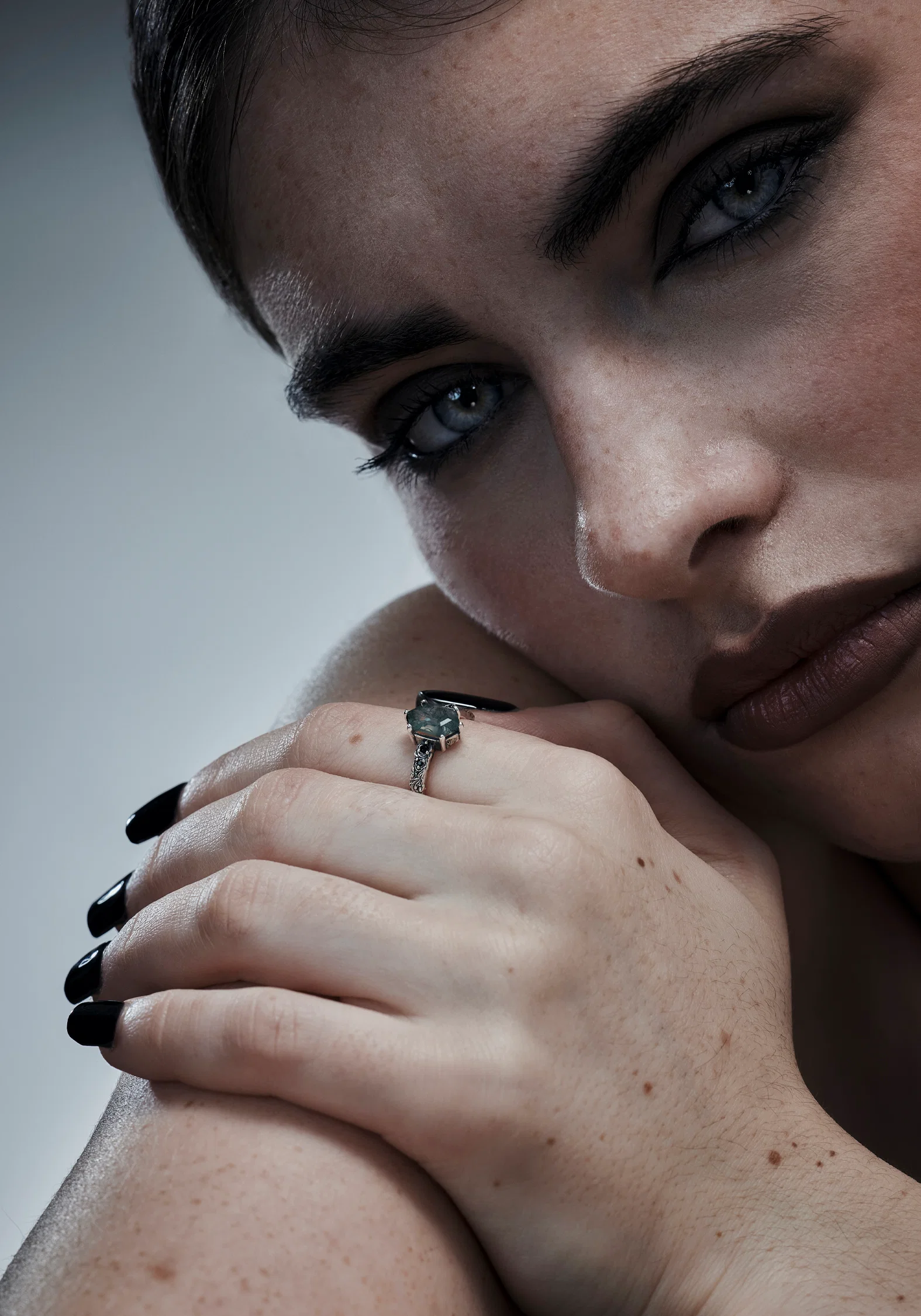 Ardour Sterling Silver Moss Agate Ring - Image 5