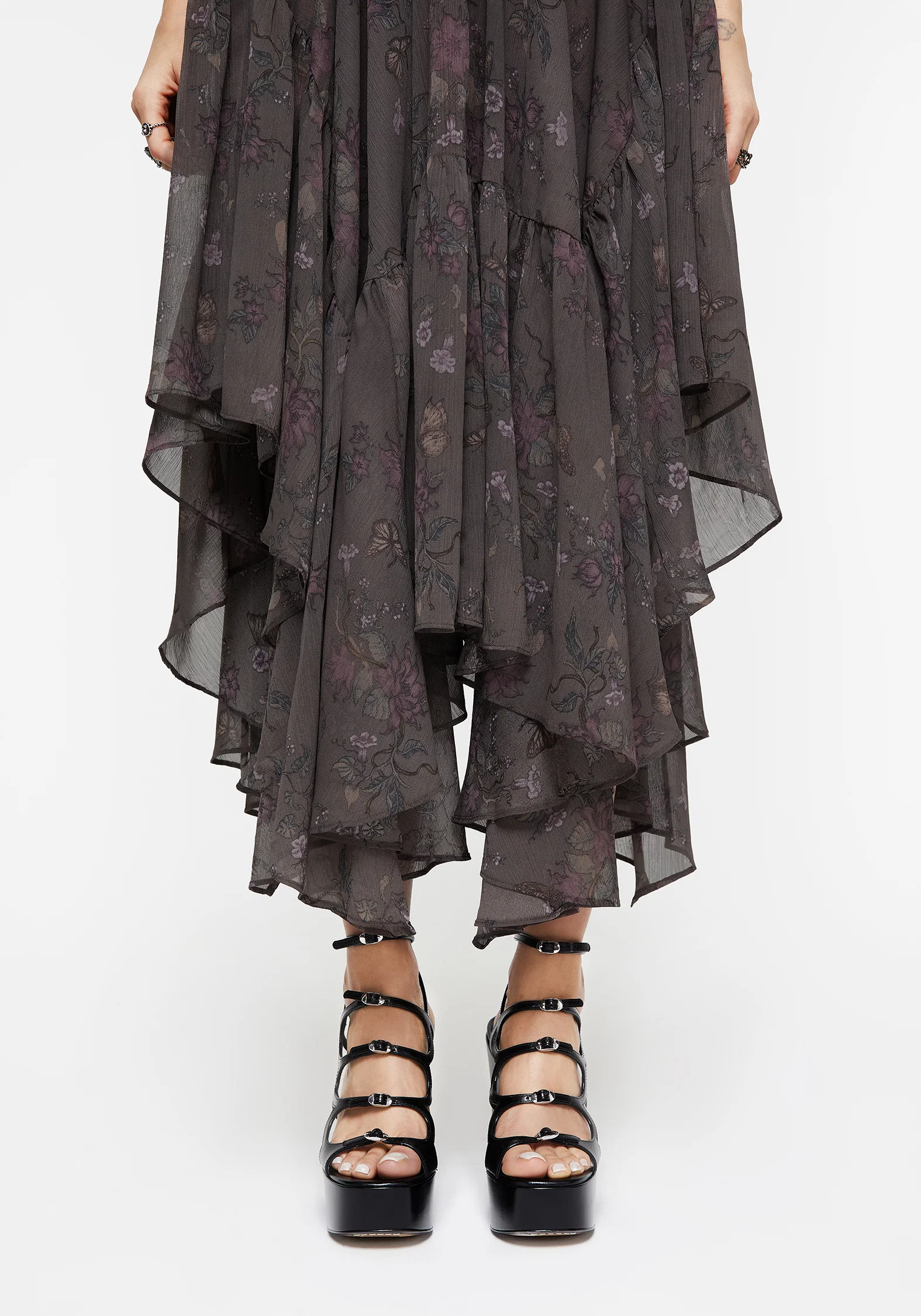 Arnora Chiffon Handkerchief Hem Midaxi Skirt - Image 2
