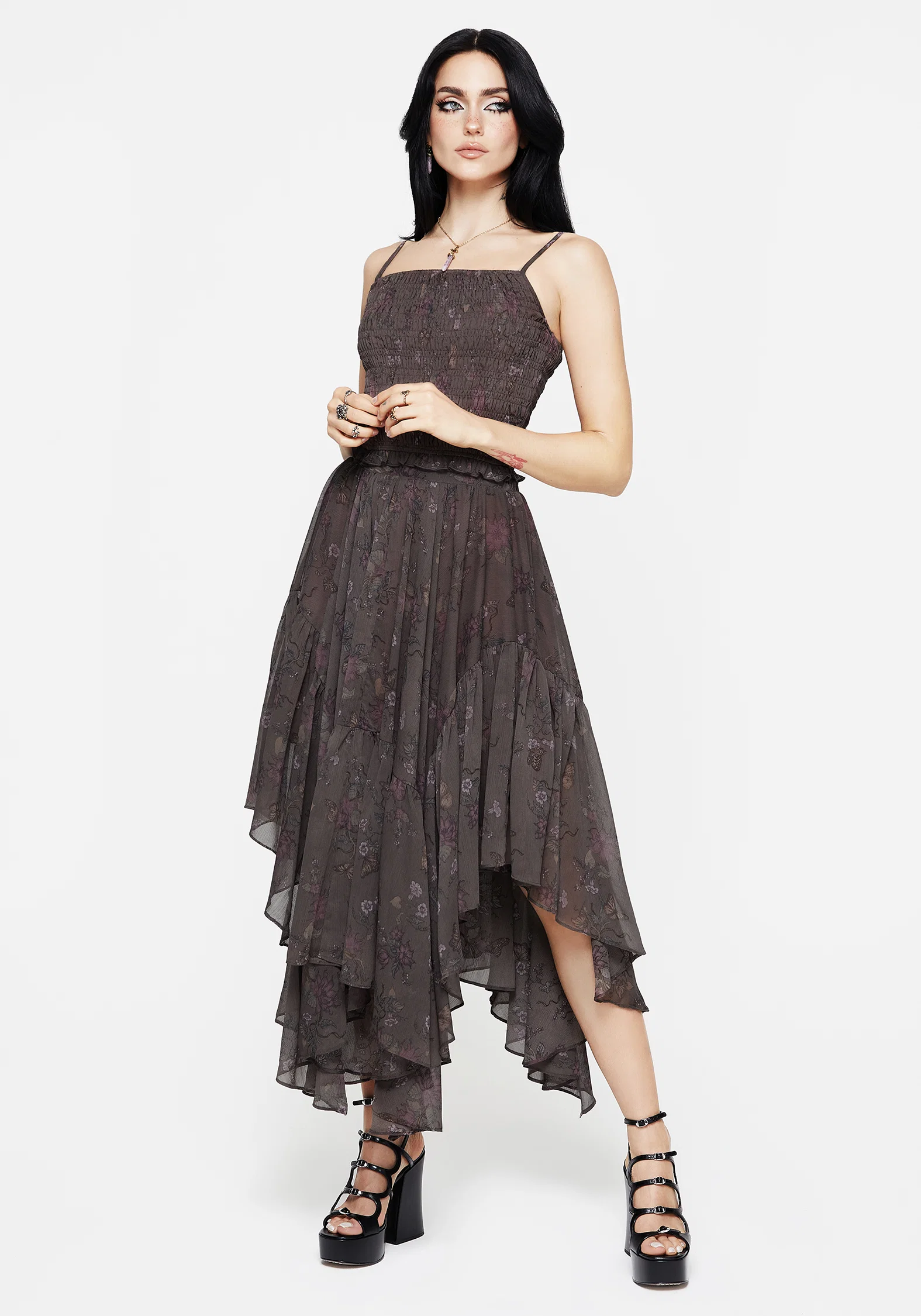 Arnora Chiffon Handkerchief Hem Midaxi Skirt - Image 5
