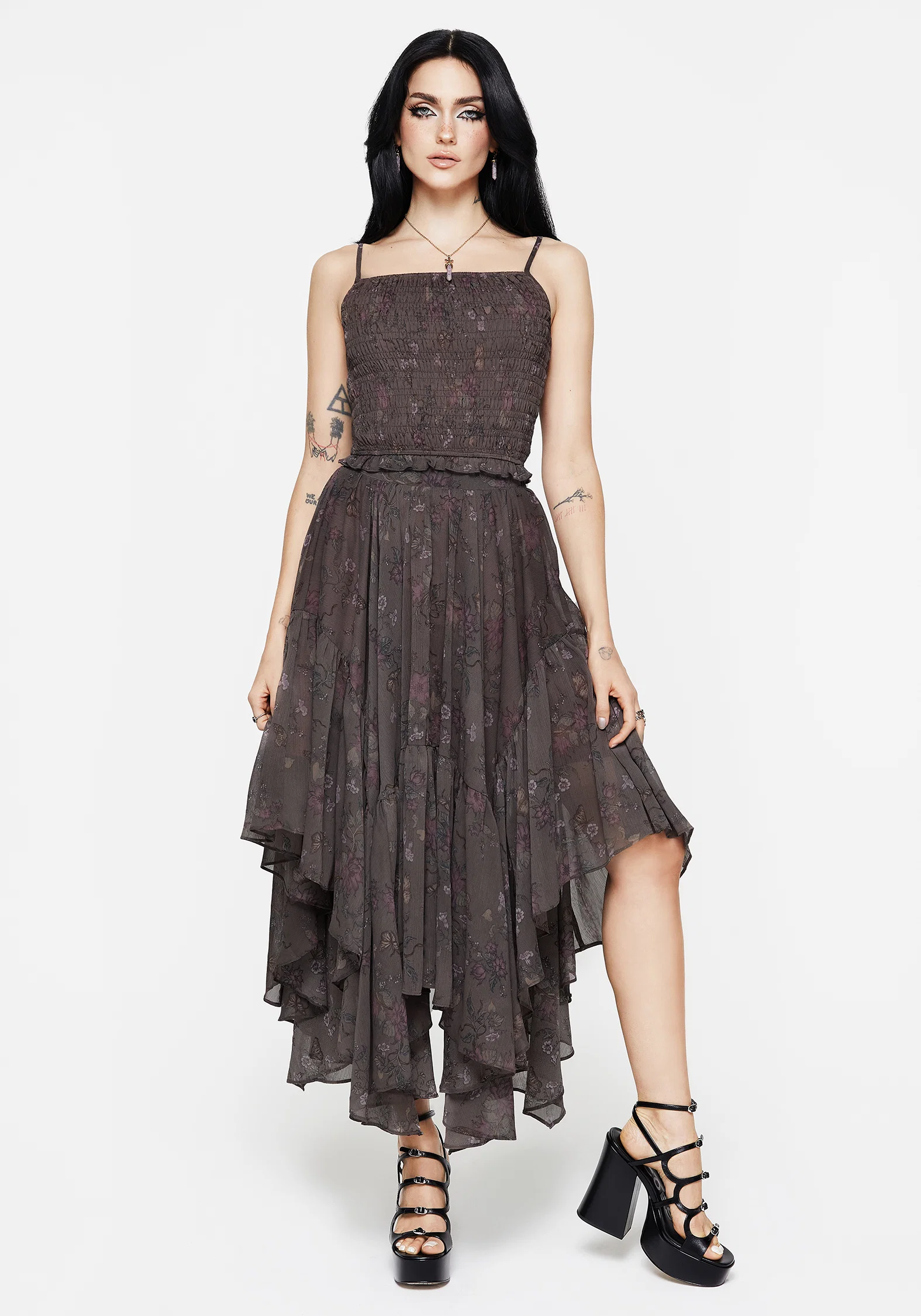 Arnora Chiffon Handkerchief Hem Midaxi Skirt - Image 7