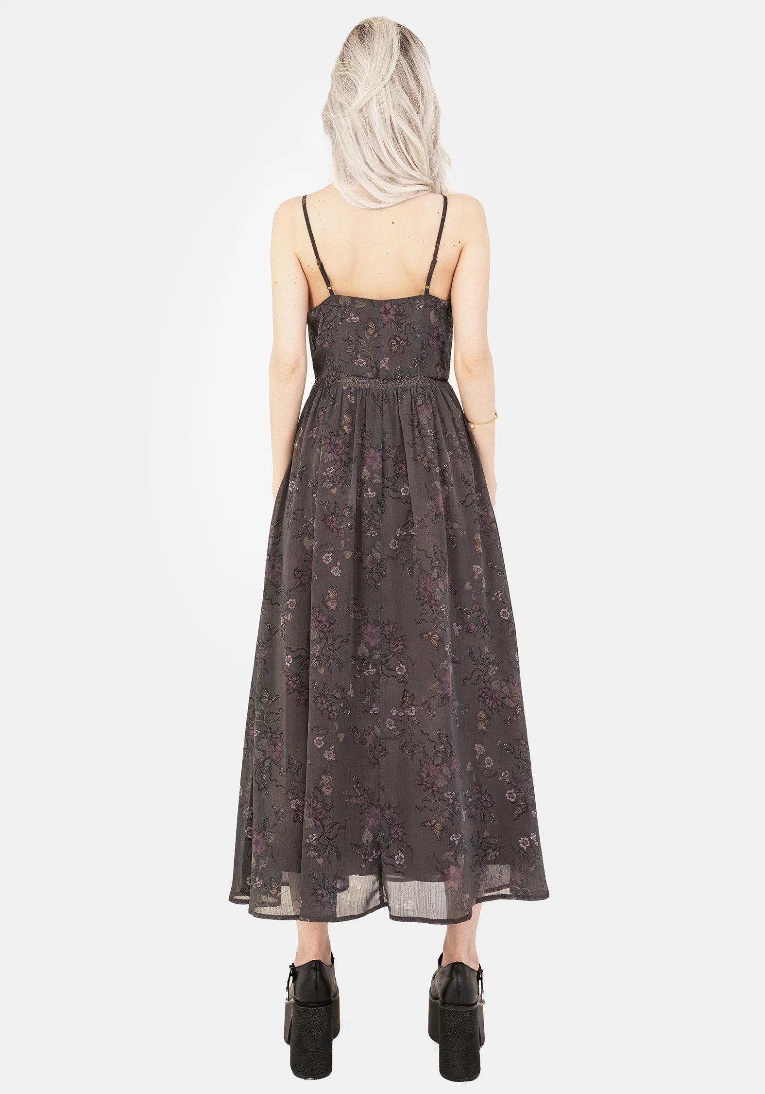 Arnora Chiffon Lace Insert Cami Midaxi Dress - Image 3