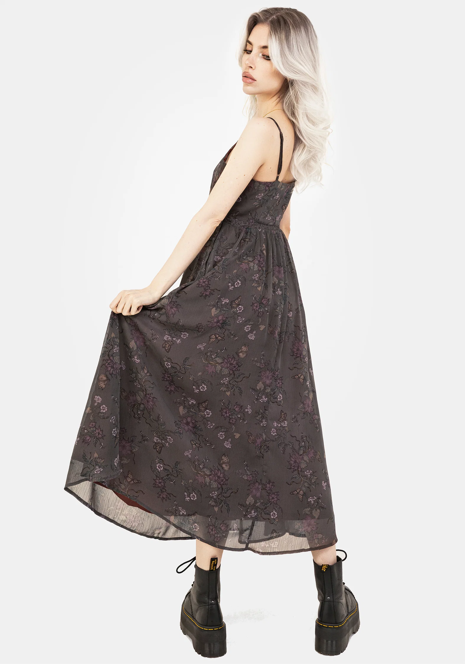 Arnora Chiffon Lace Insert Cami Midaxi Dress - Image 7