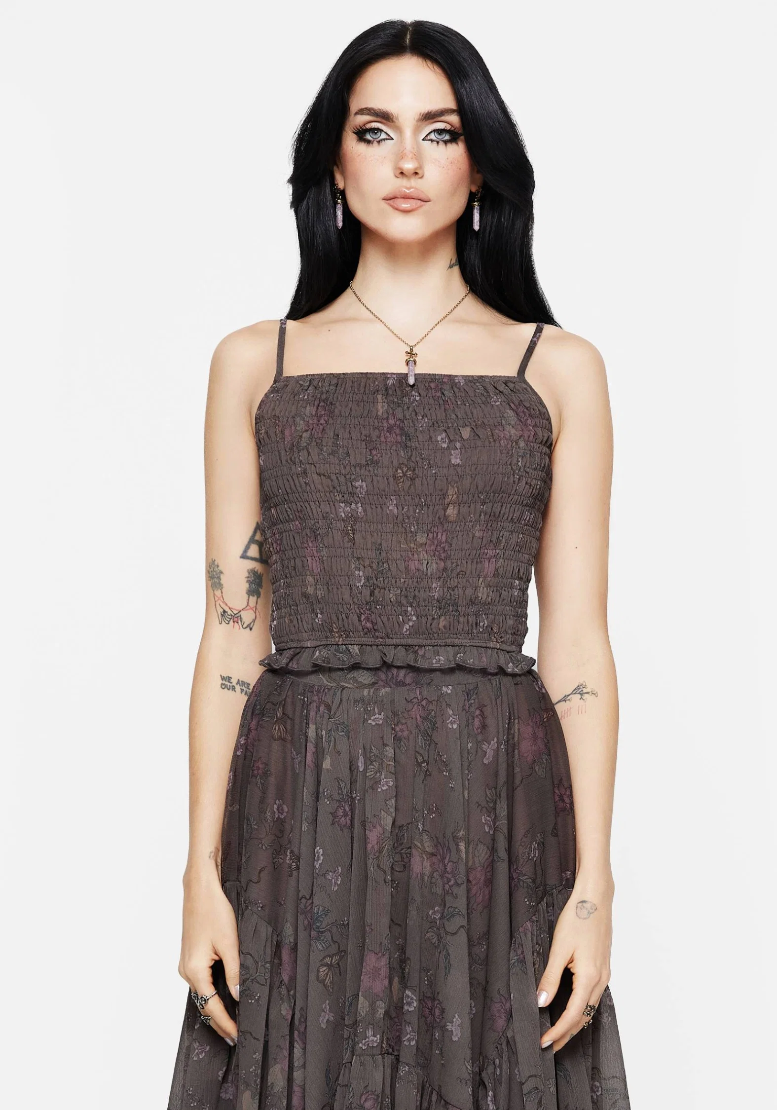 Arnora Chiffon Shirred Bodice Cami Top - Image 6