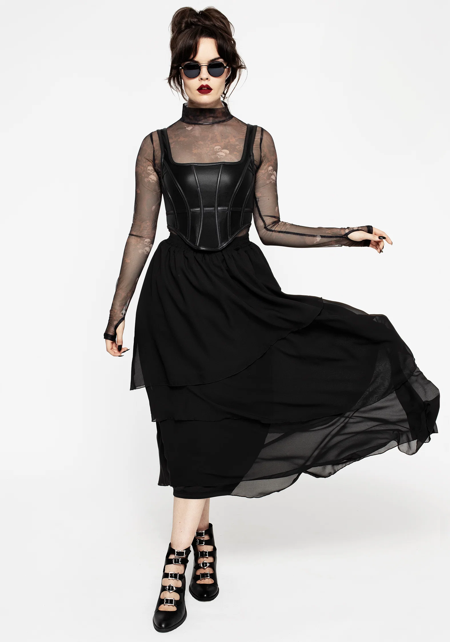 Ashen Faux Leather Zip Corset Top - Image 8