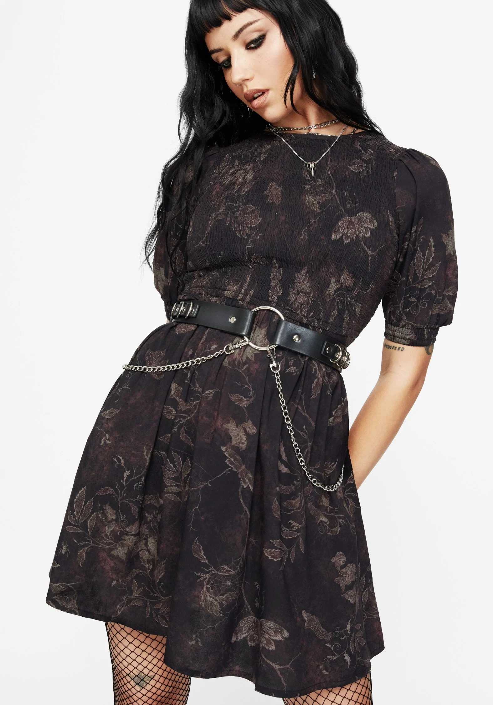 Ashmire Woodland Moth Mini Dress - Image 5