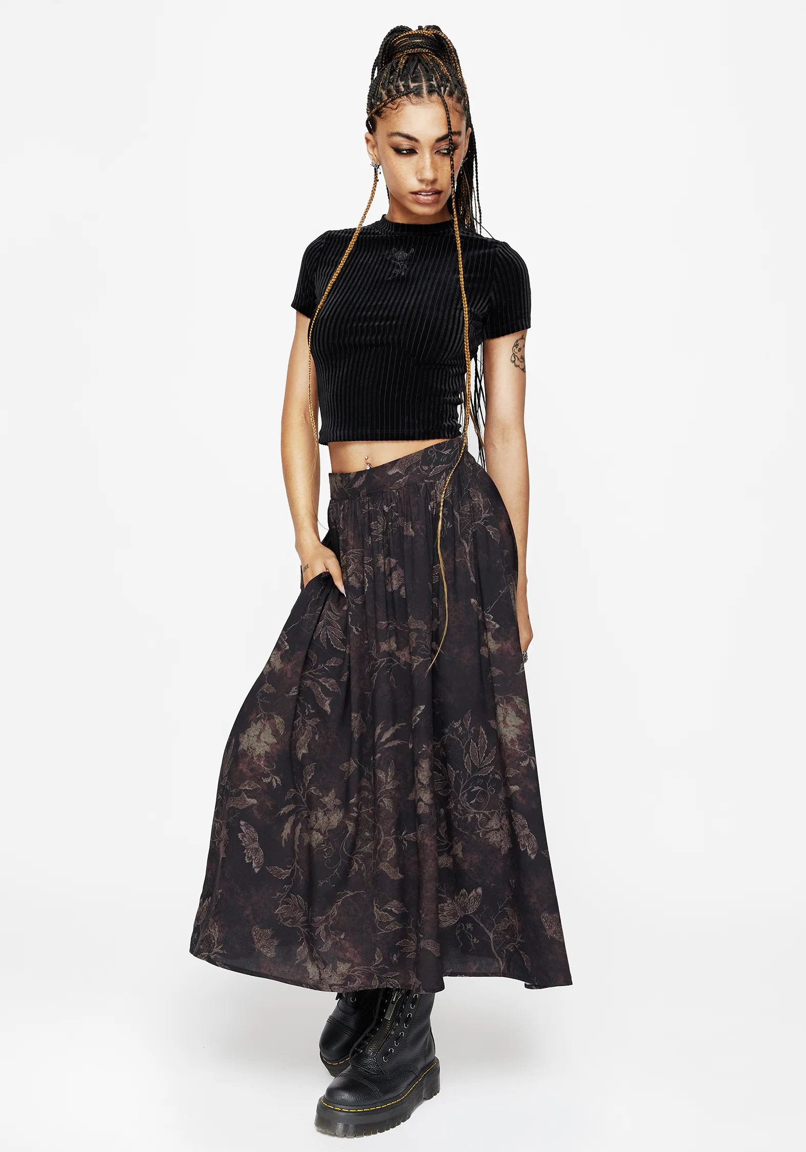 Ashmire Woodland Moth Print Midi Skirt - Image 4