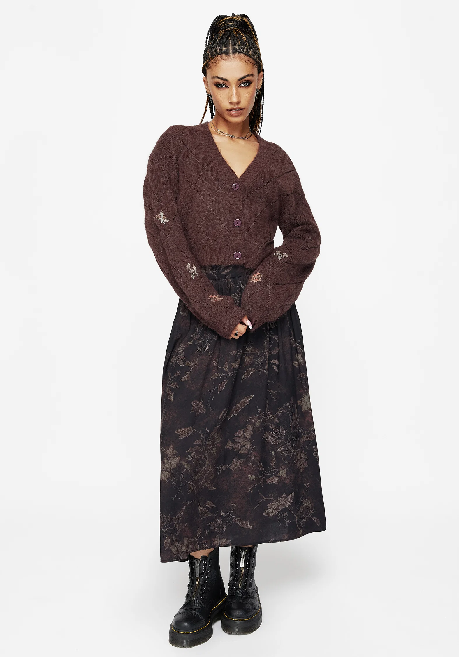 Ashmire Woodland Moth Print Midi Skirt - Image 5