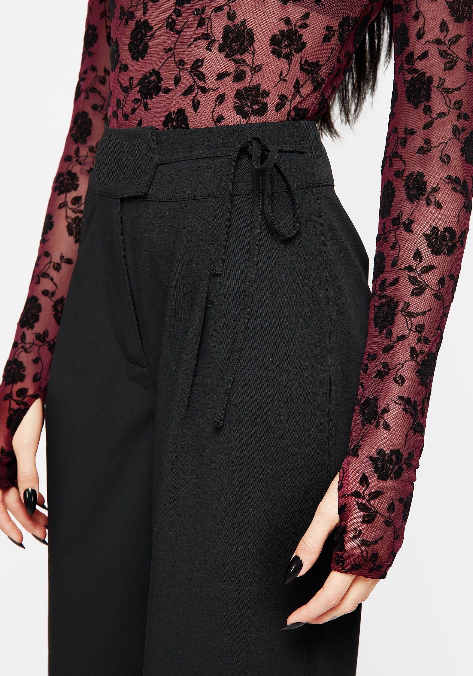 Asteria Tie Waist Embroidered Trousers - Image 5