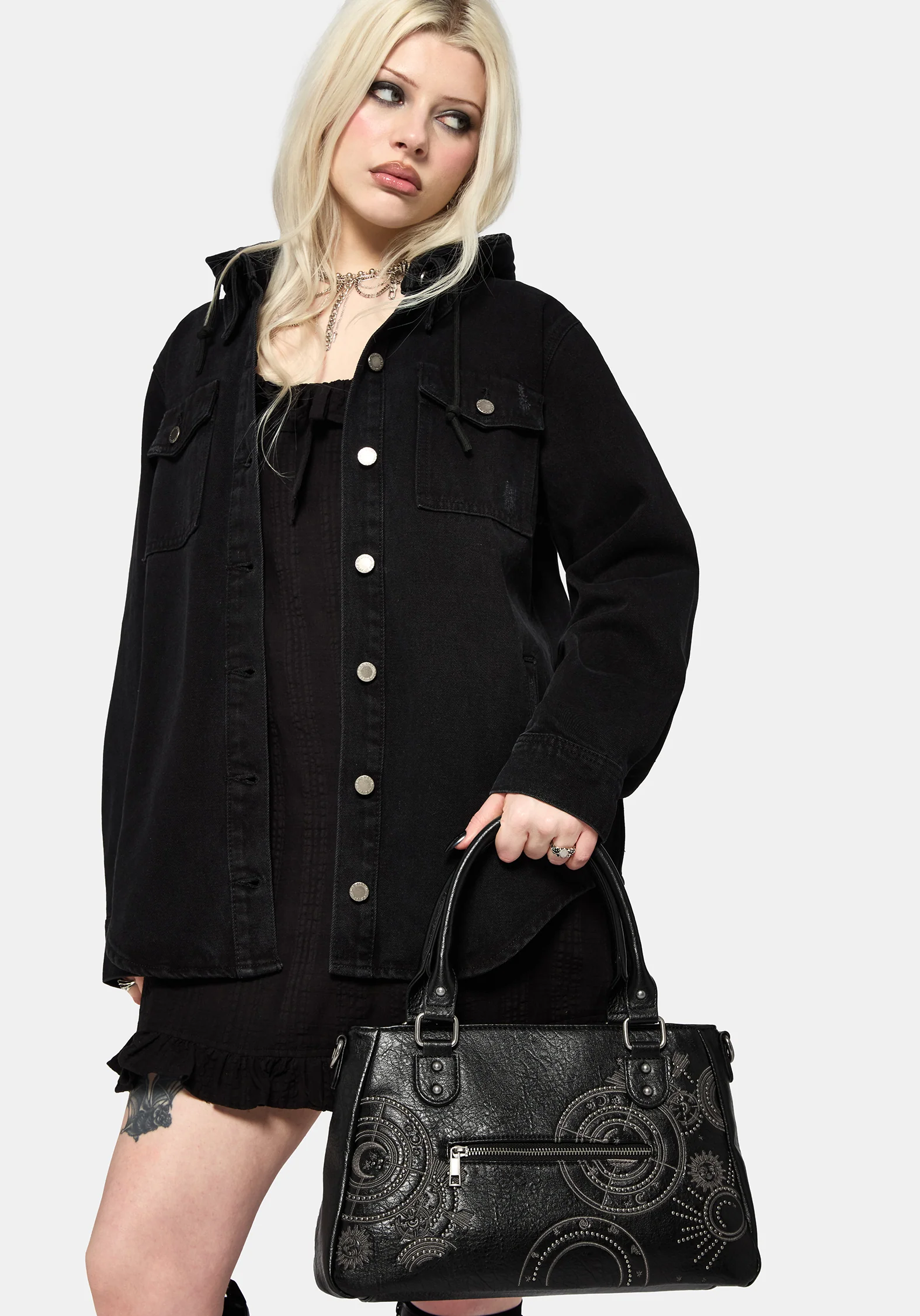 Asterielle Embroidered Rivet Handbag - Image 8