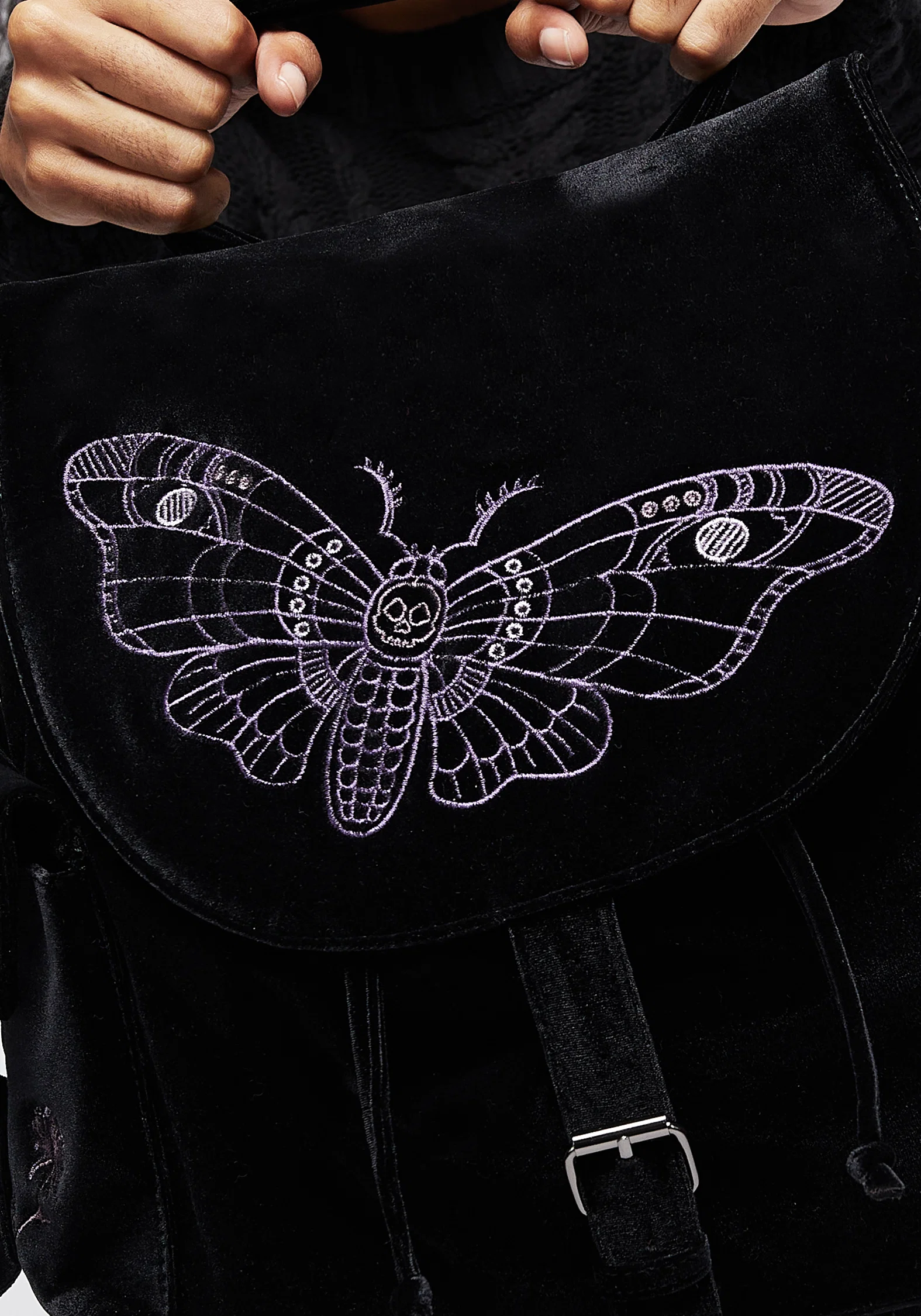 Atropos Moth Embroidered Satchel Backpack - Image 3
