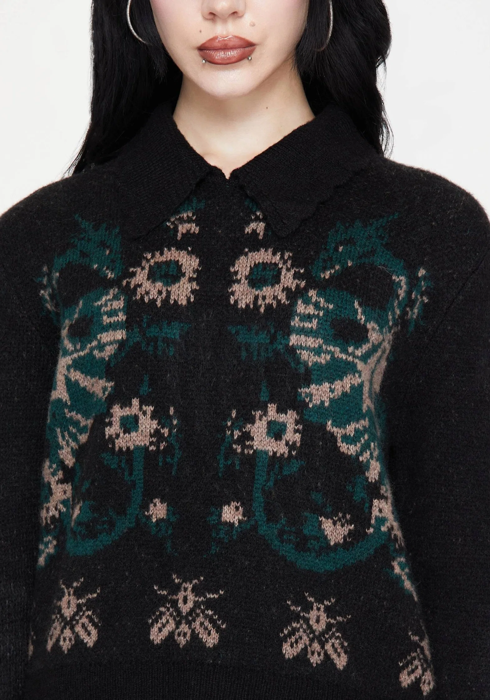 Aura Dragon Jacquard Collar Knit Jumper - Image 2