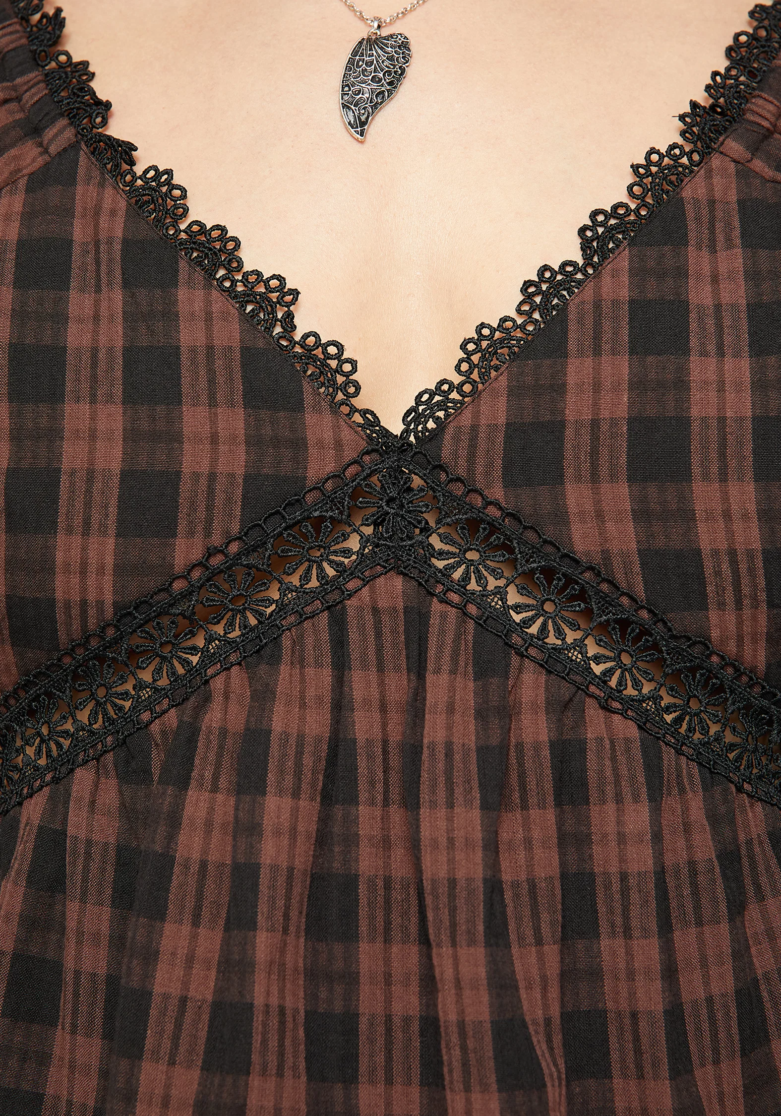 Ava Gingham Long Sleeved Blouse - Image 2