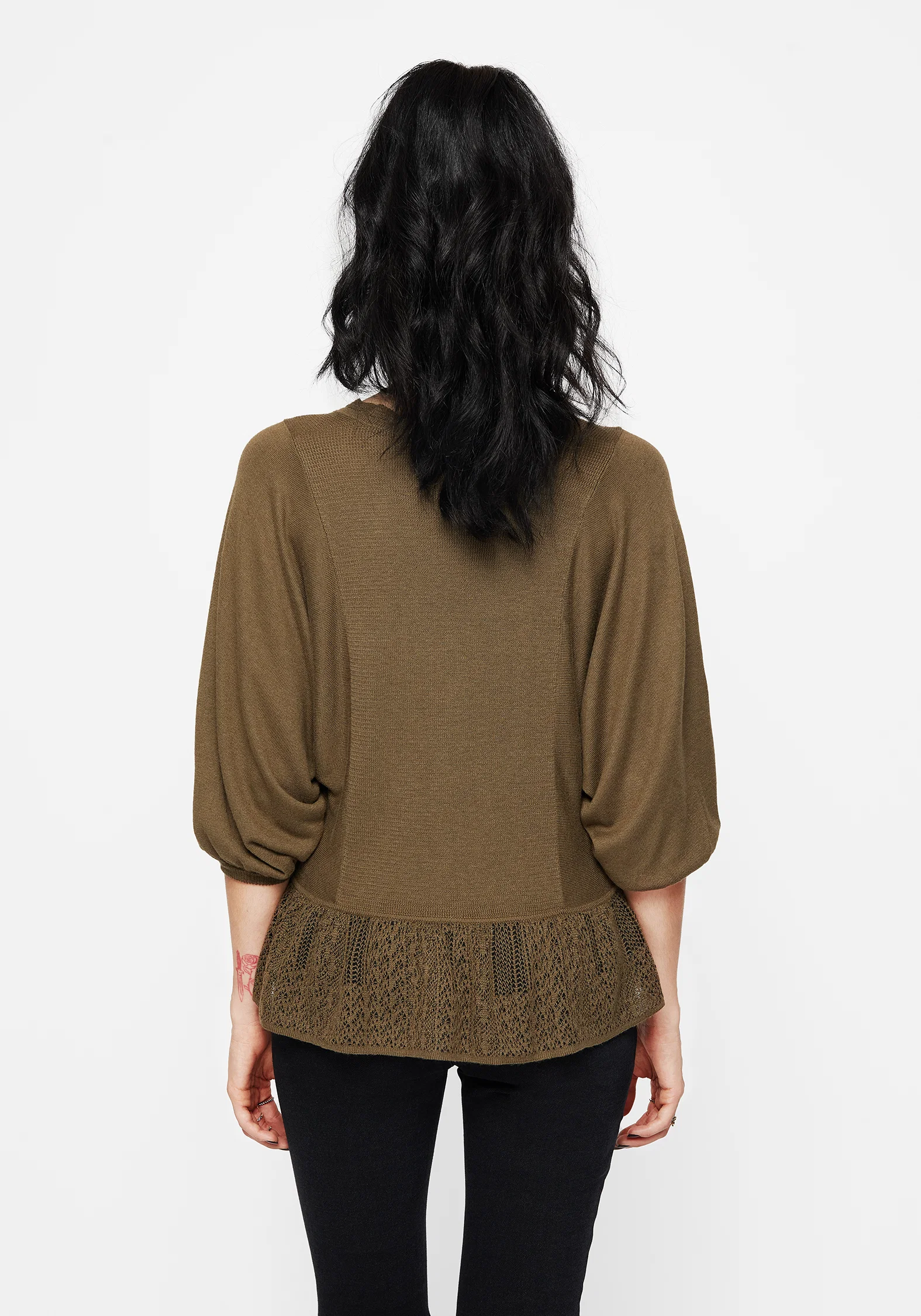 Avalon Puff Sleeve Button Up Knit Blouse - Image 3