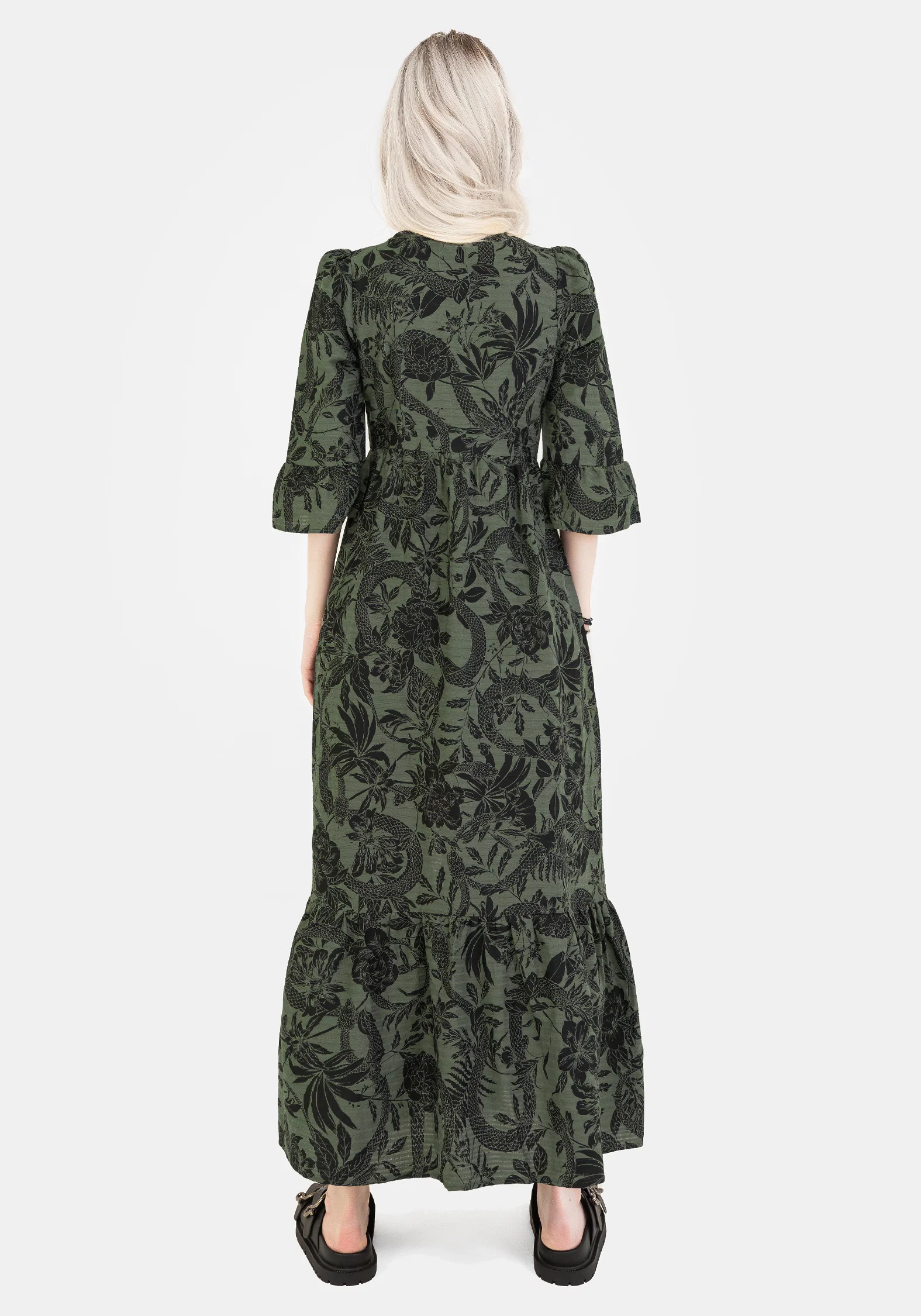 Bashe Cotton Maxi Over Dress - Green - Image 3