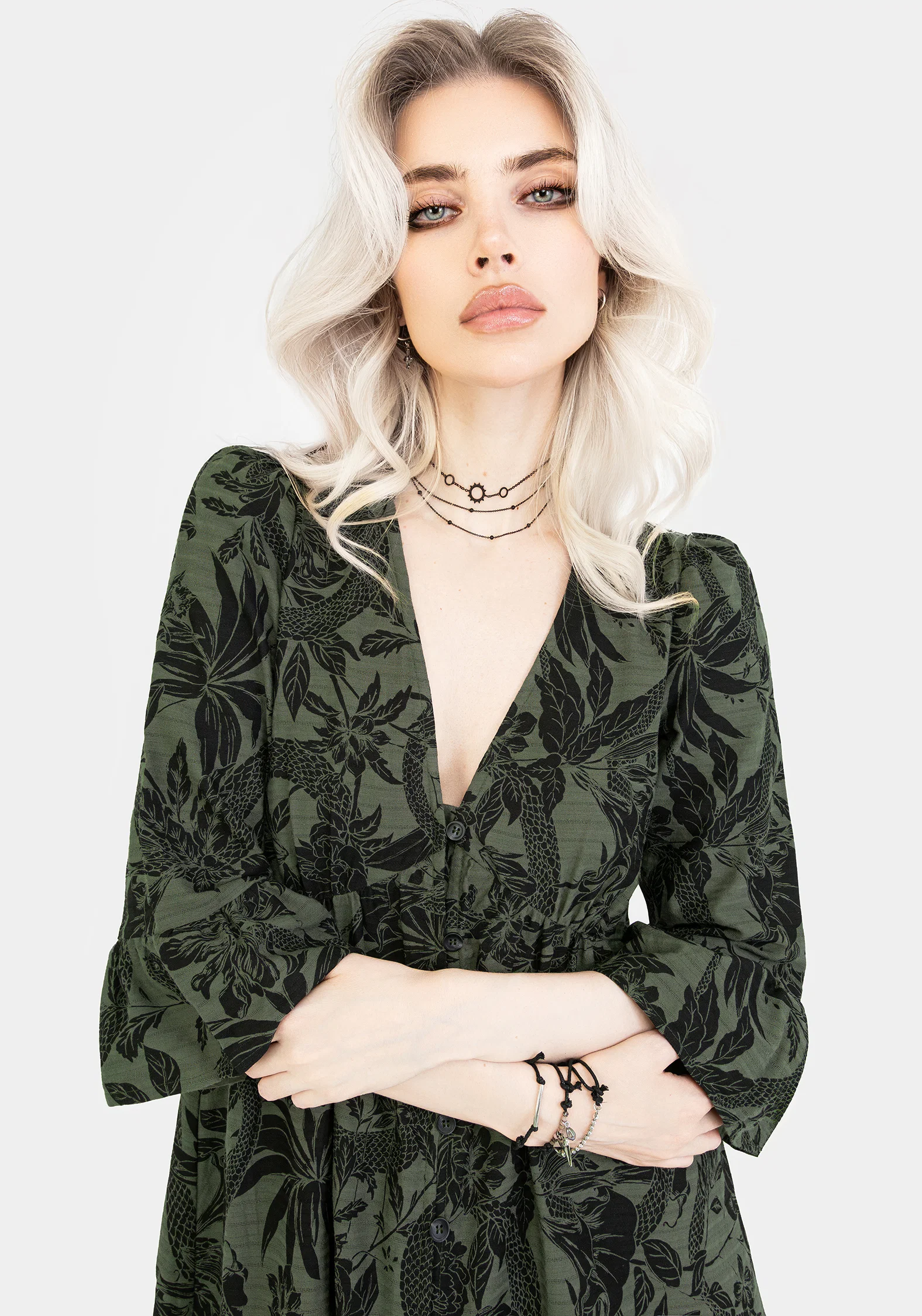 Bashe Cotton Maxi Over Dress - Green - Image 6