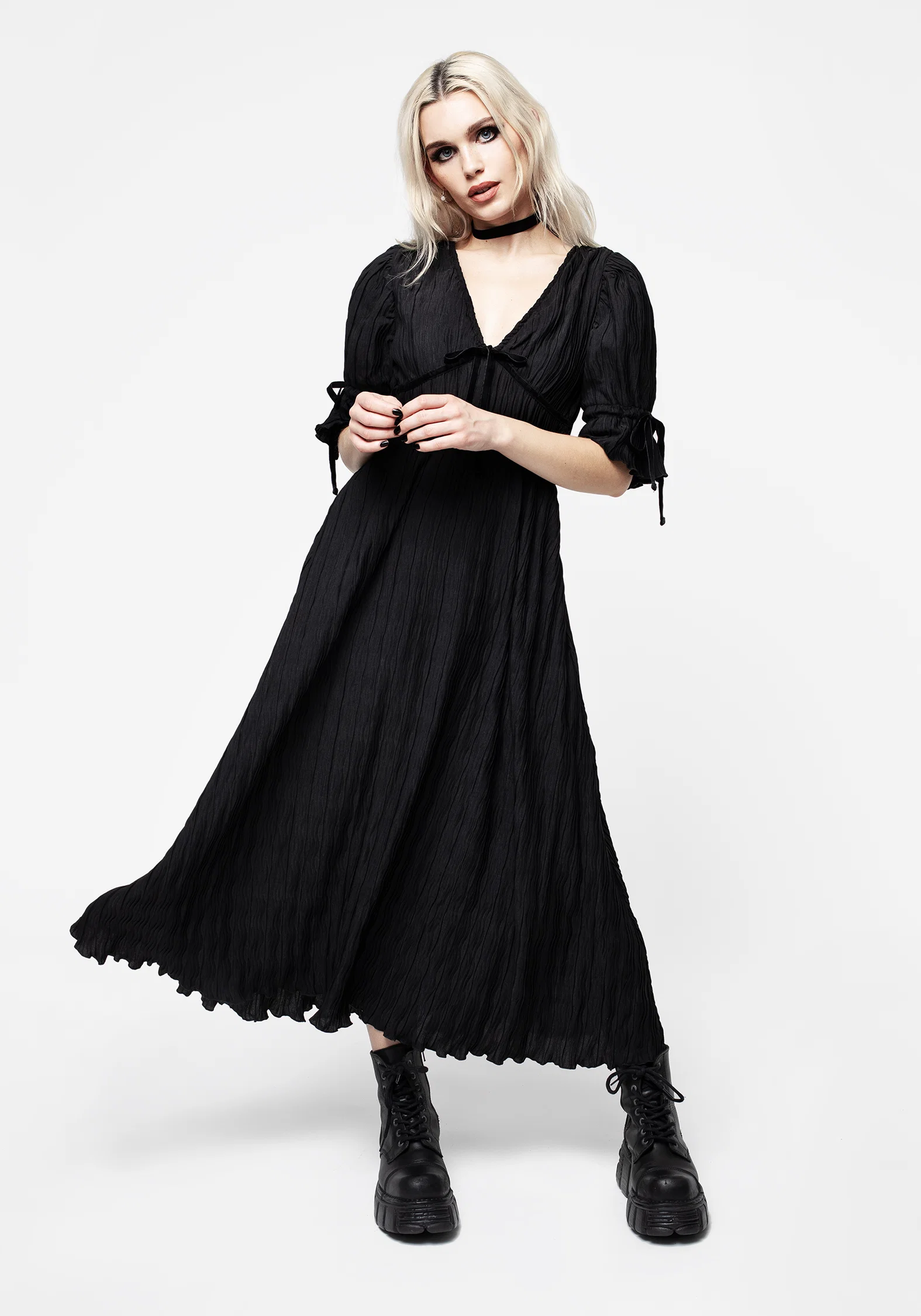 Belial Crinkle Velour Ribbon Midaxi Dress - Image 6