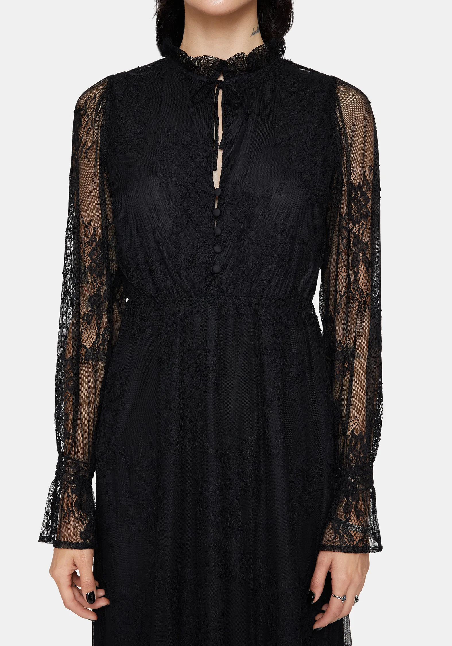 Bertha Lace Tiered Long Sleeve Maxi Dress - Image 2