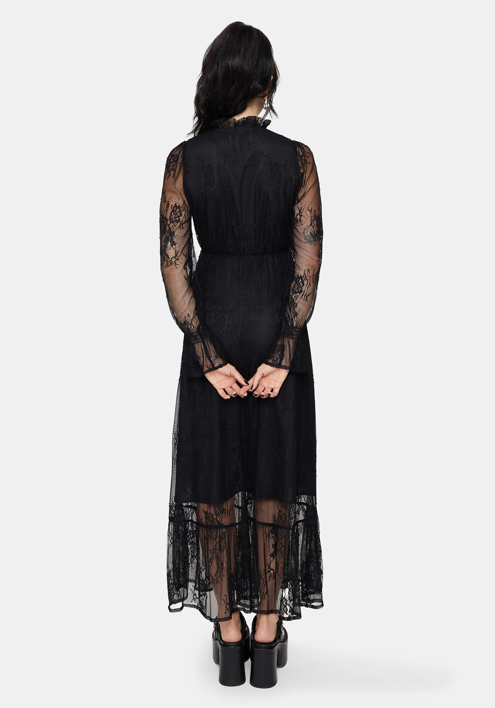 Bertha Lace Tiered Long Sleeve Maxi Dress - Image 3