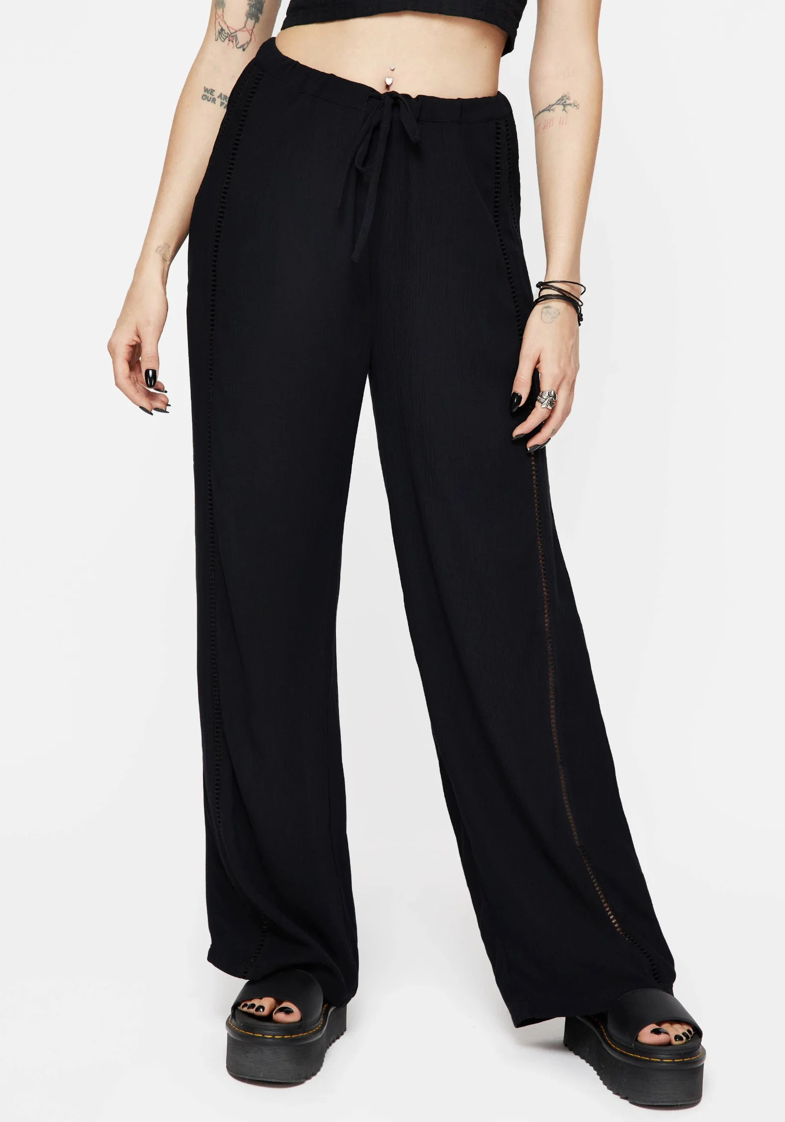 Blessing Lace Trim Wide Leg Trouser - Image 4
