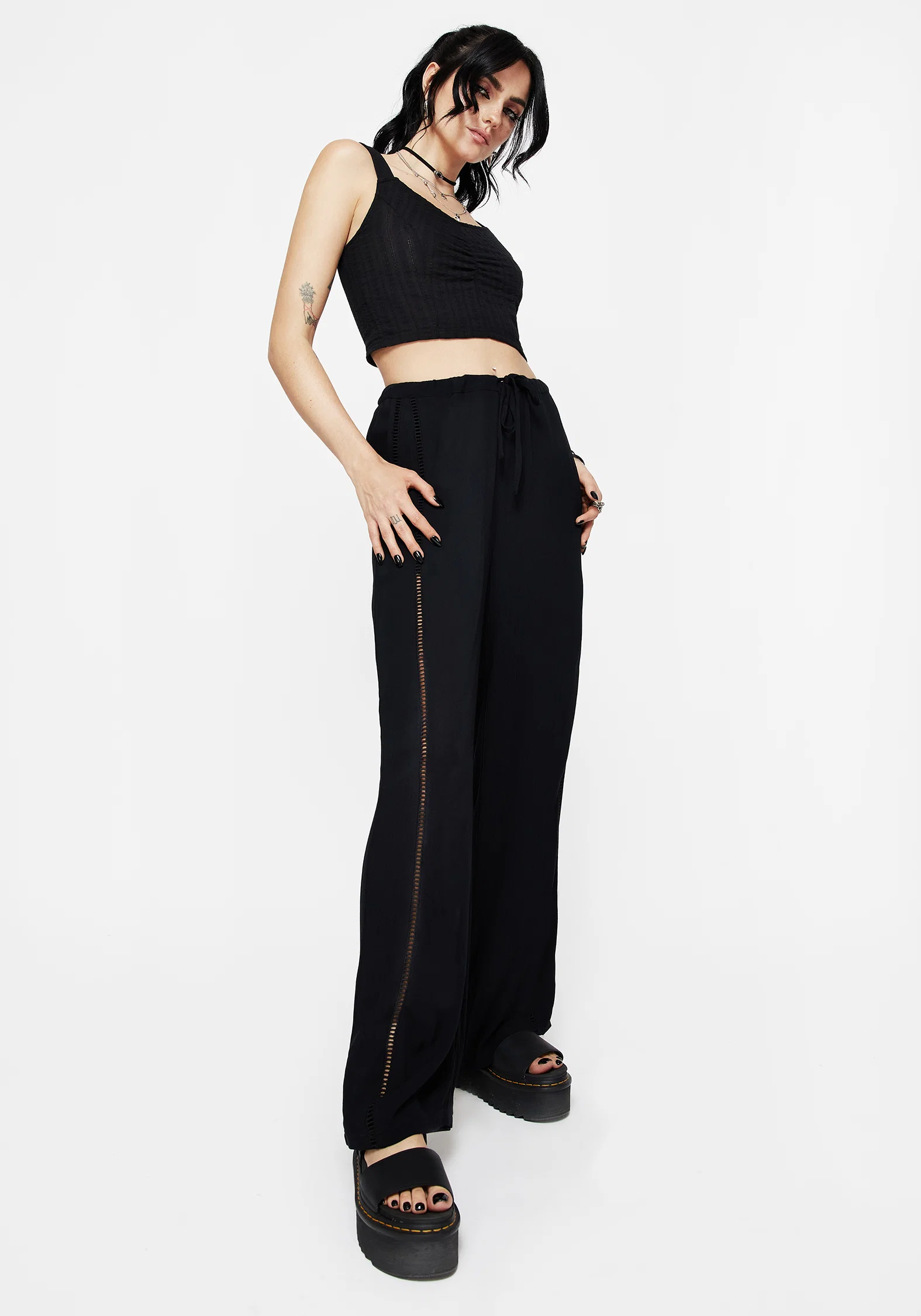 Blessing Lace Trim Wide Leg Trouser - Image 5