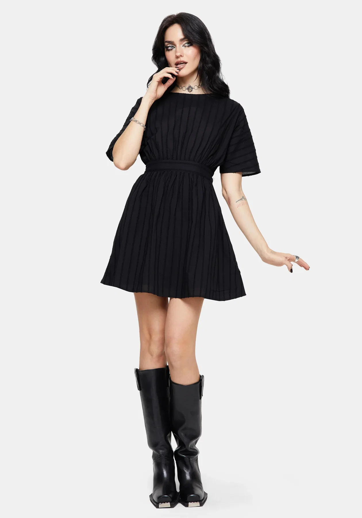 Blythe Cotton Tie Back Mini Dress - Image 5