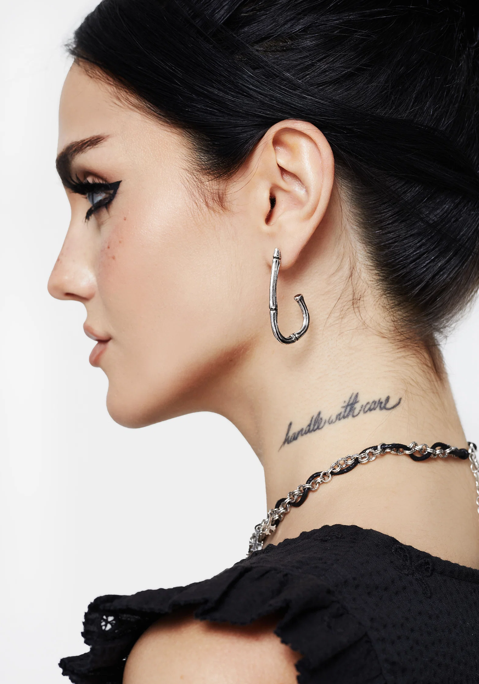 Bones Charm Hoop Earrings - Image 6