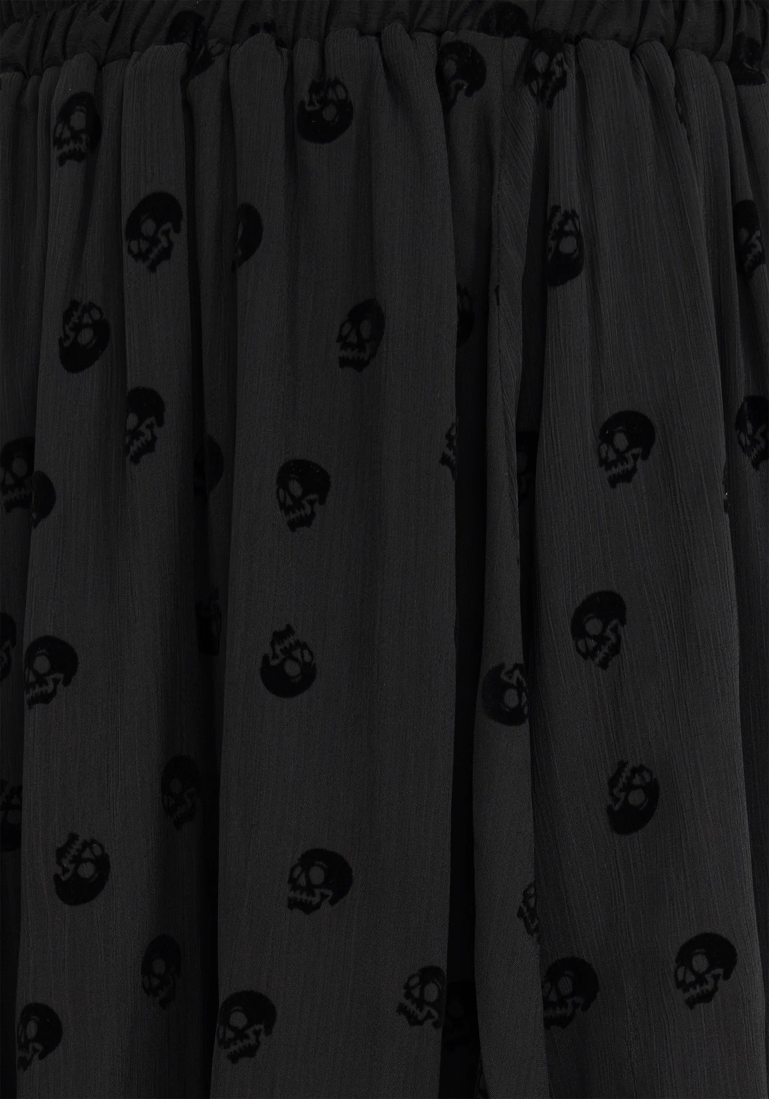 Bones Flocked Chiffon Handkerchief Hem Skirt - Image 10