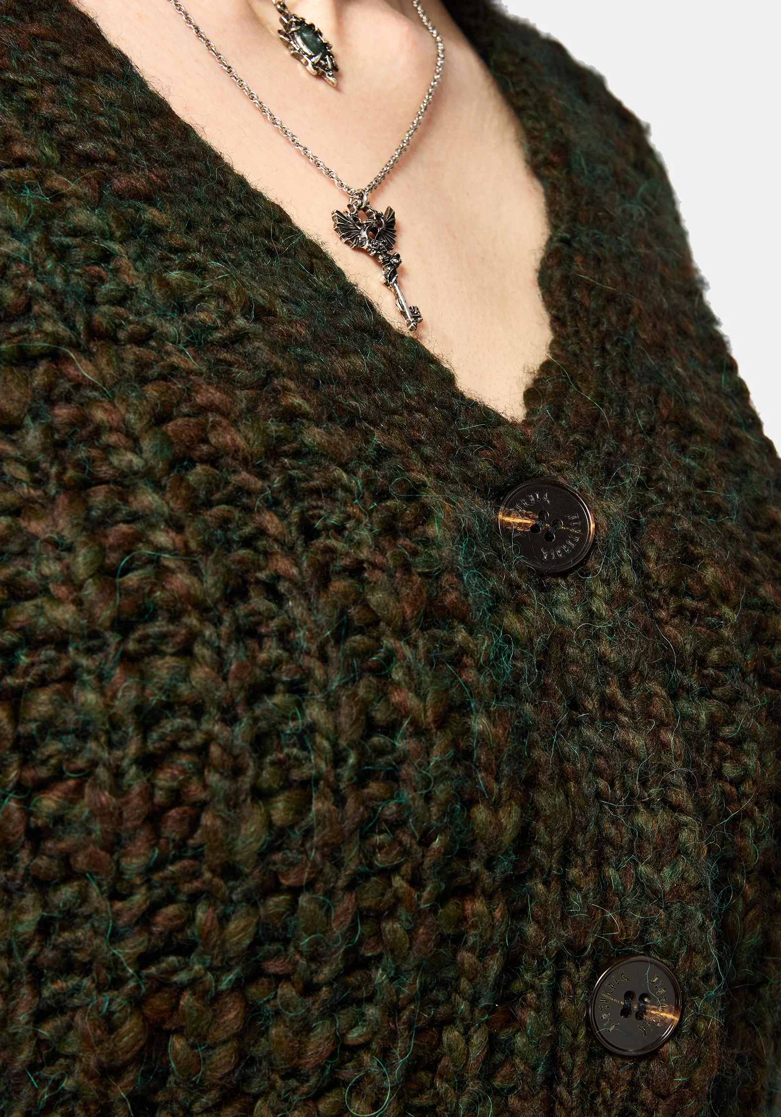 Bracken Chunky Ribbed Cropped Knit Cardigan - Image 2