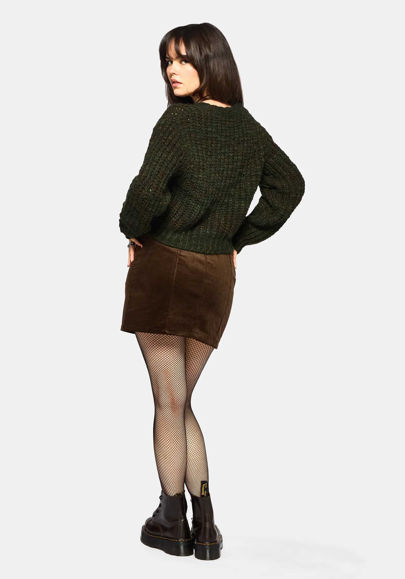 Bracken Chunky Ribbed Cropped Knit Cardigan - Image 3