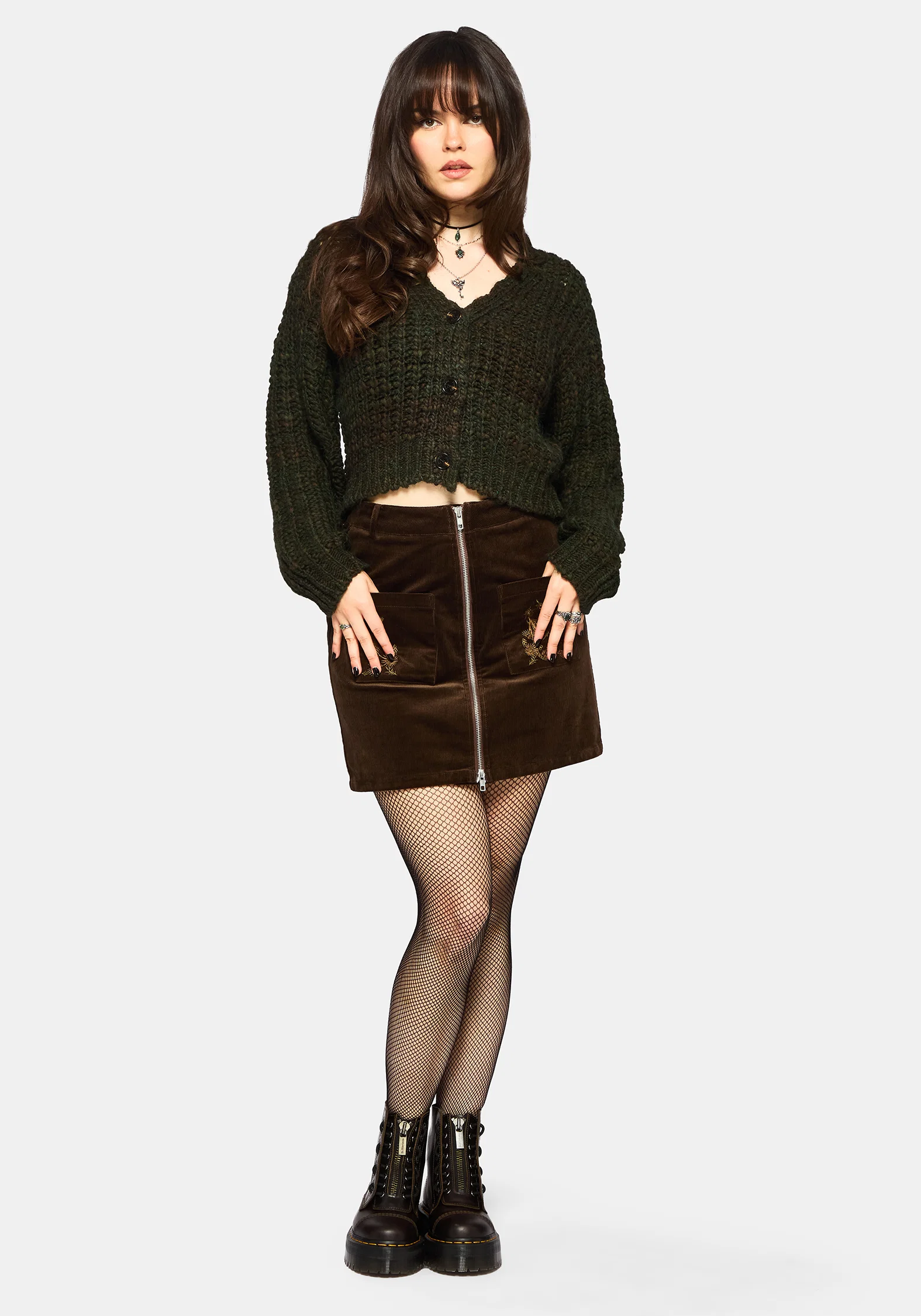 Bracken Chunky Ribbed Cropped Knit Cardigan - Image 5