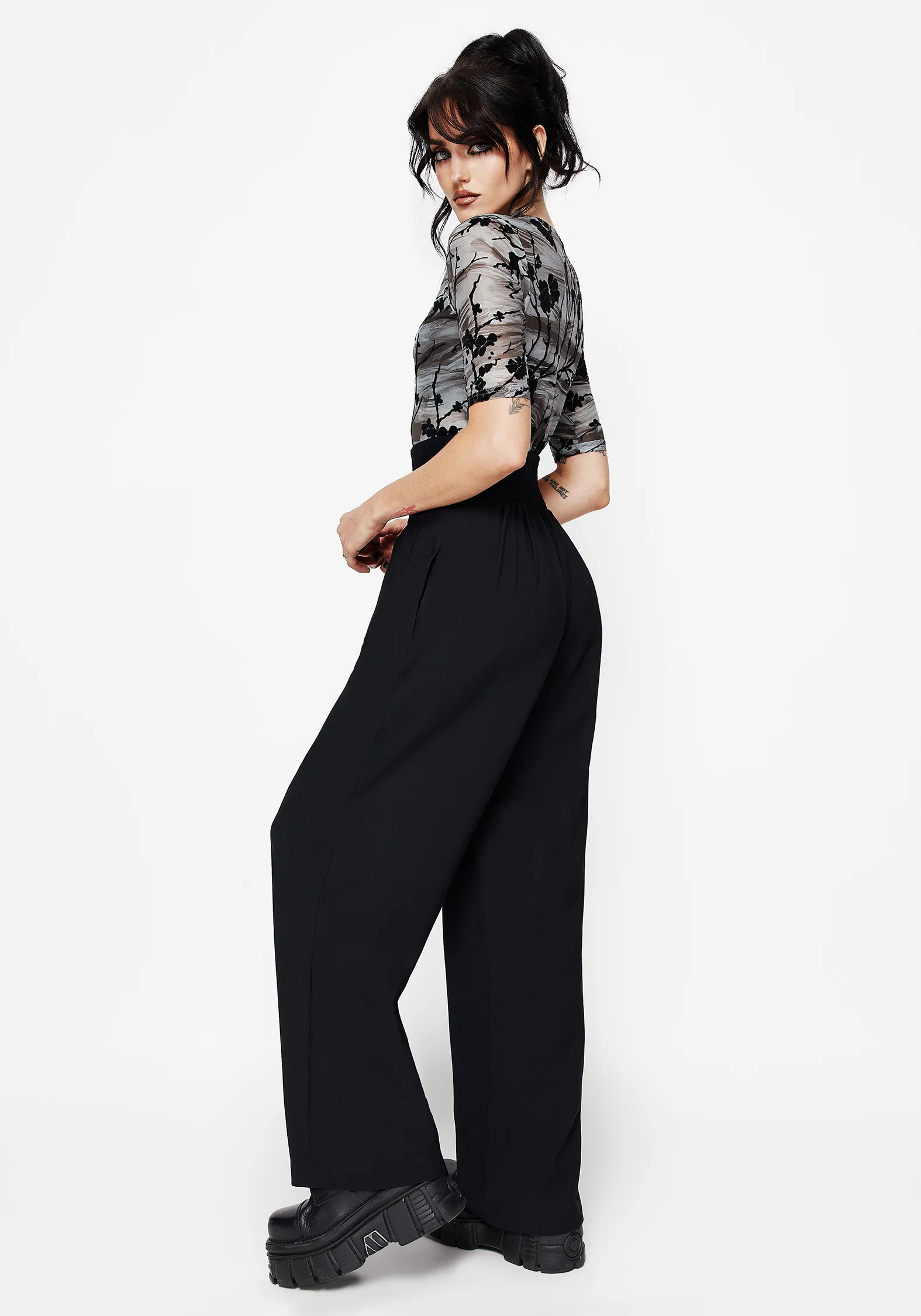 Brenna Corset High Waist Wide Leg Trouser - Image 3