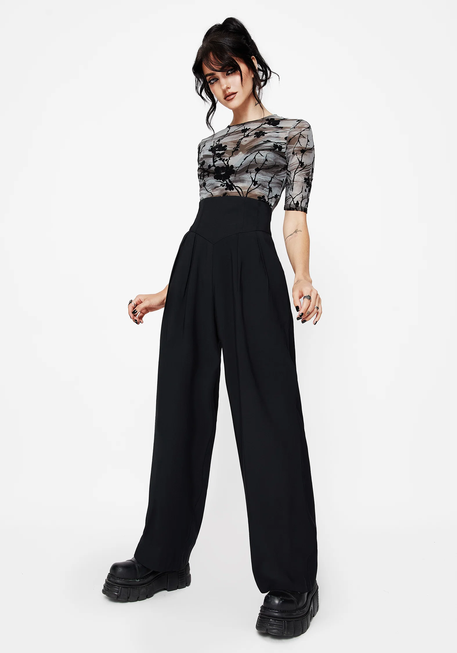 Brenna Corset High Waist Wide Leg Trouser - Image 5