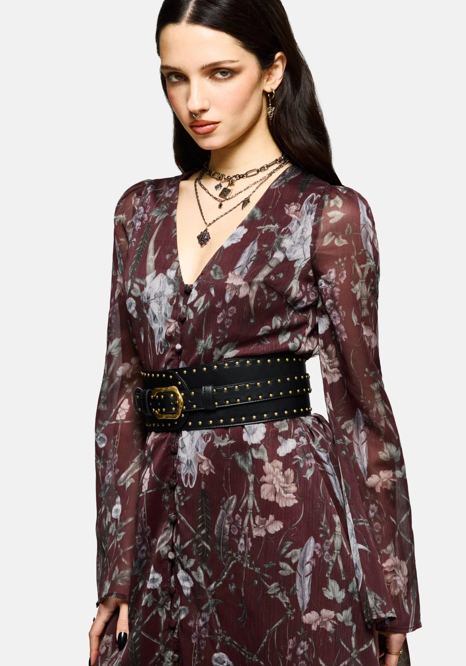 Brux Rivet Detail Buckled Waist Belt - Image 2