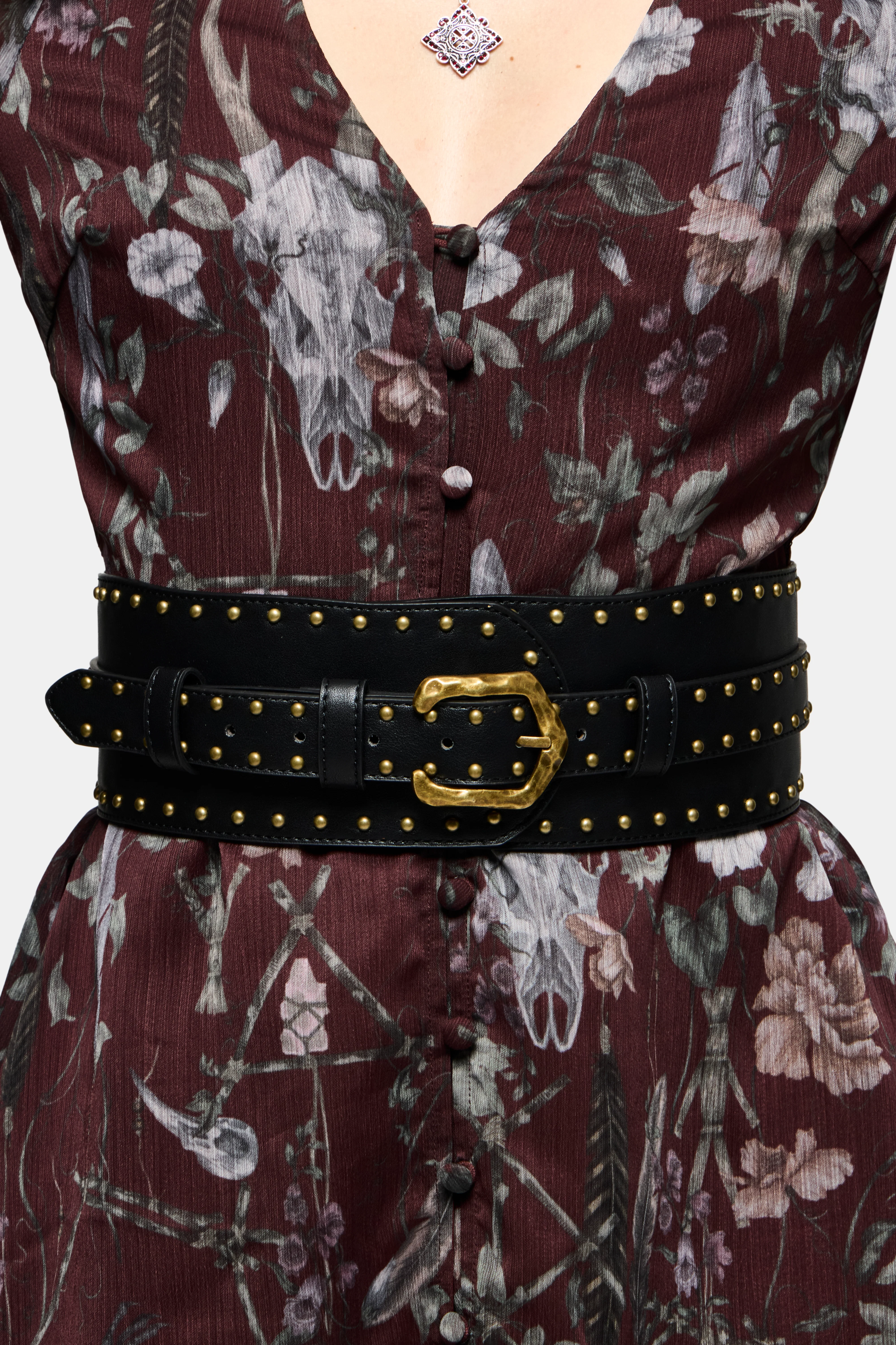 Brux Rivet Detail Buckled Waist Belt - Image 3