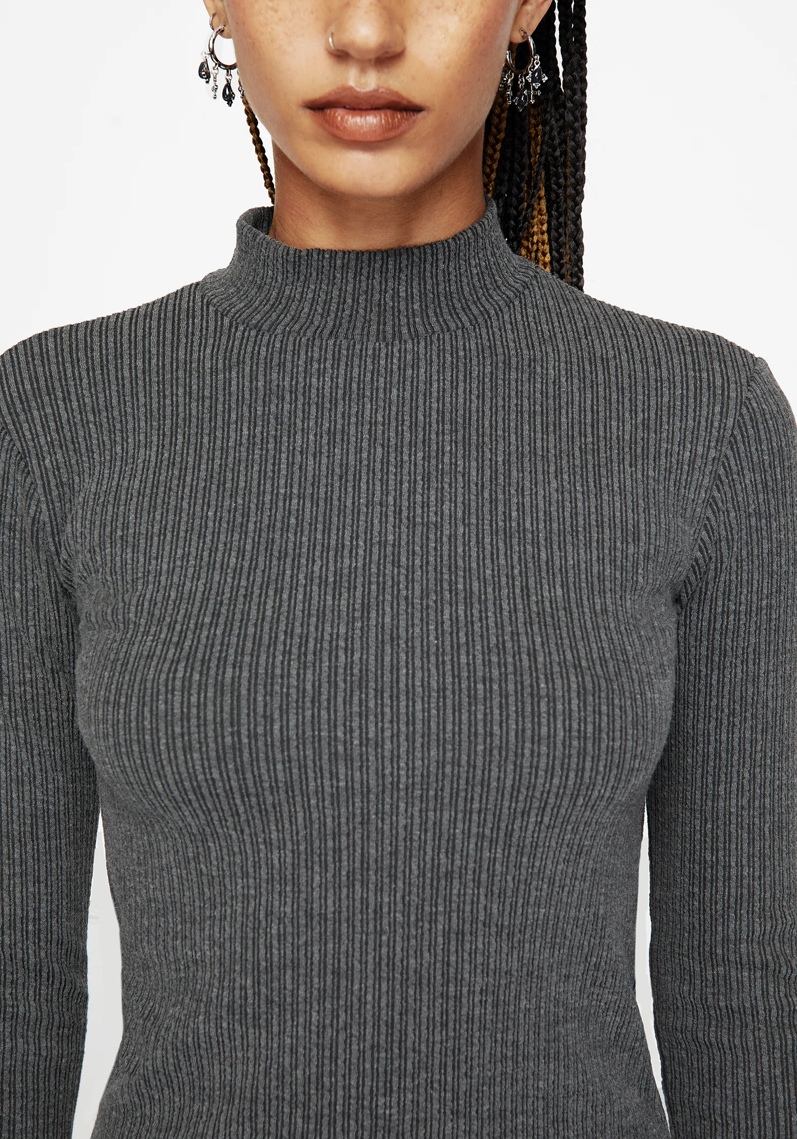 Bryony Striped Long Sleeve Crop Top - Image 2