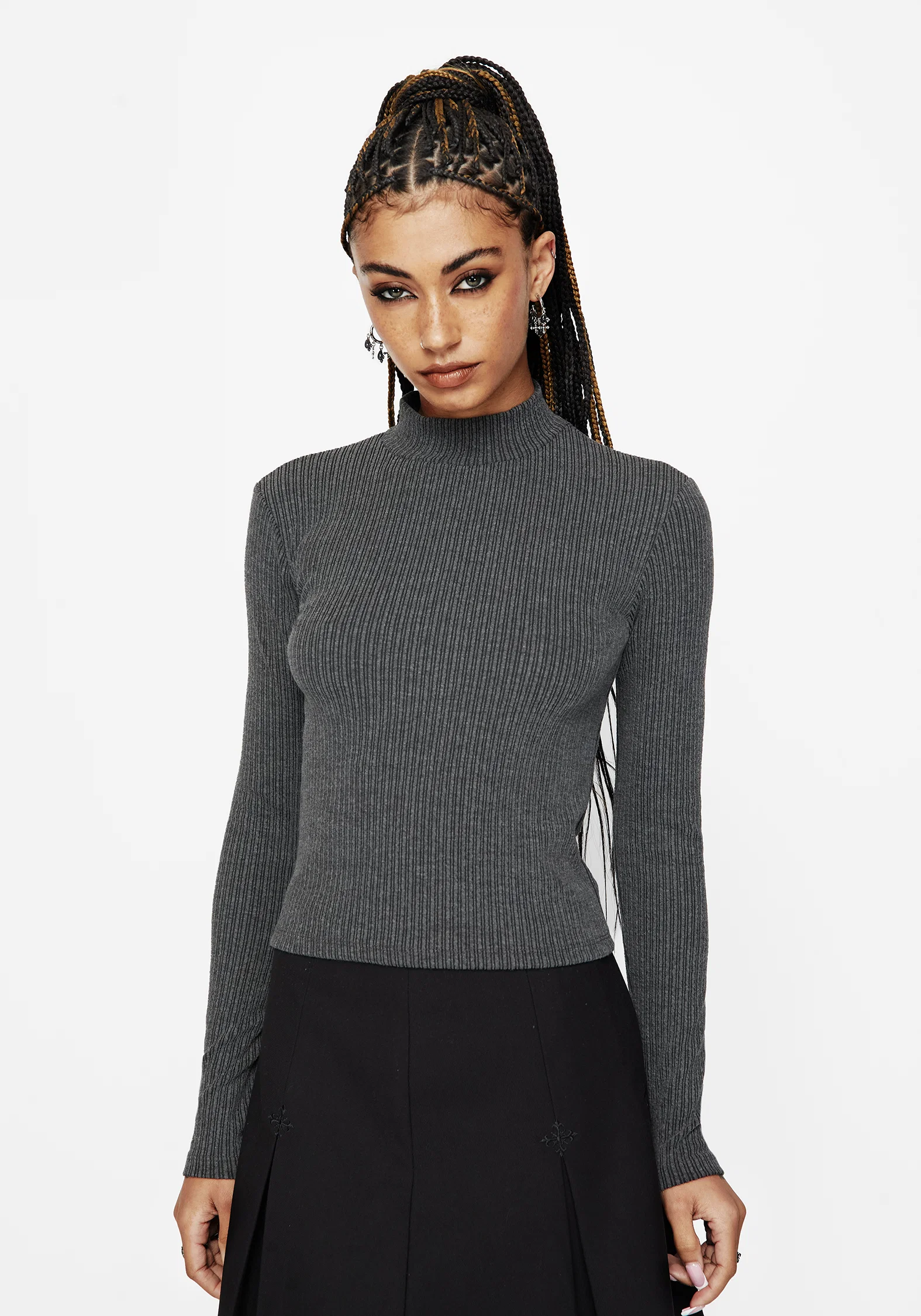 Bryony Striped Long Sleeve Crop Top - Image 4