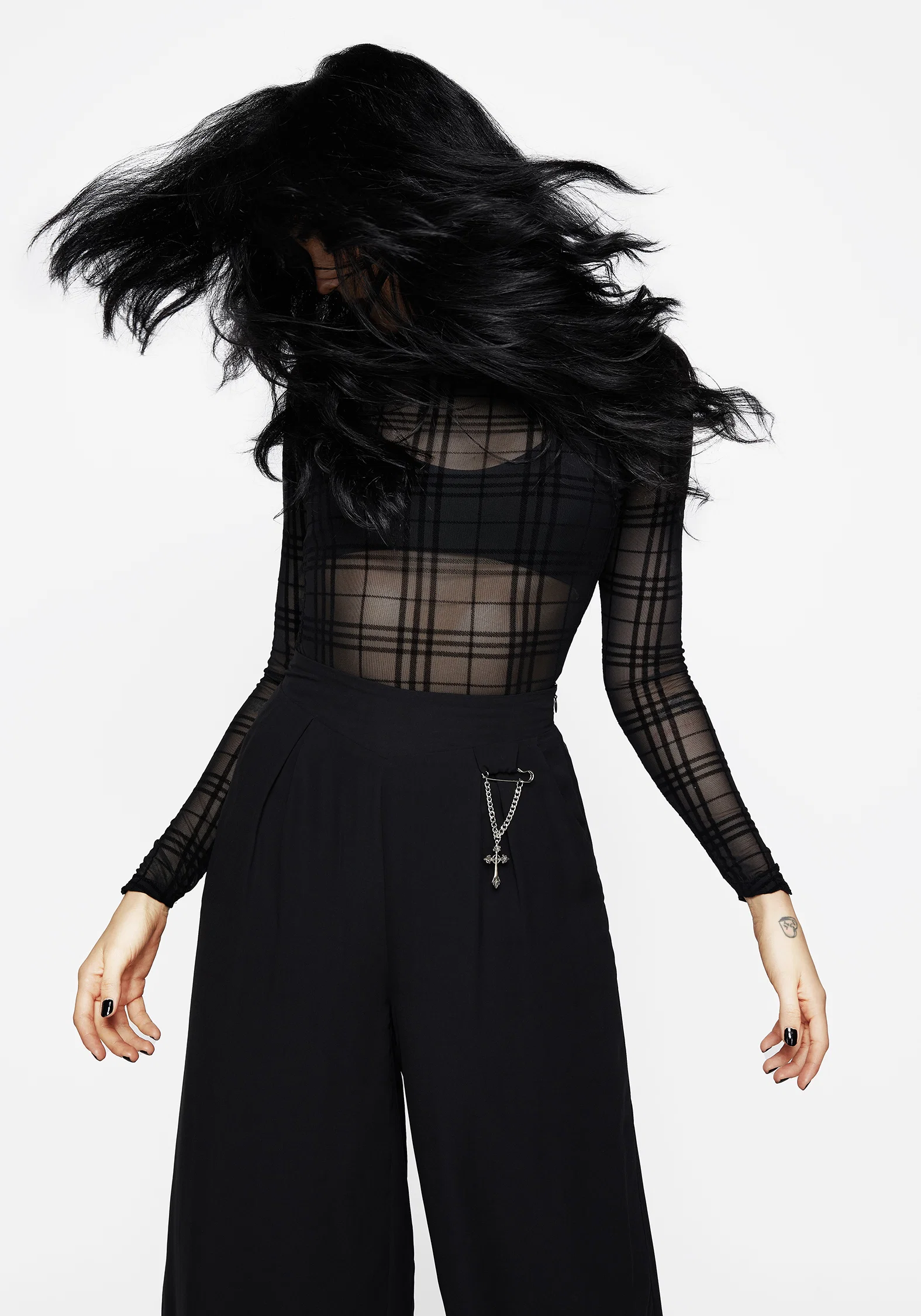 Buffy Check Mesh Top - Image 7