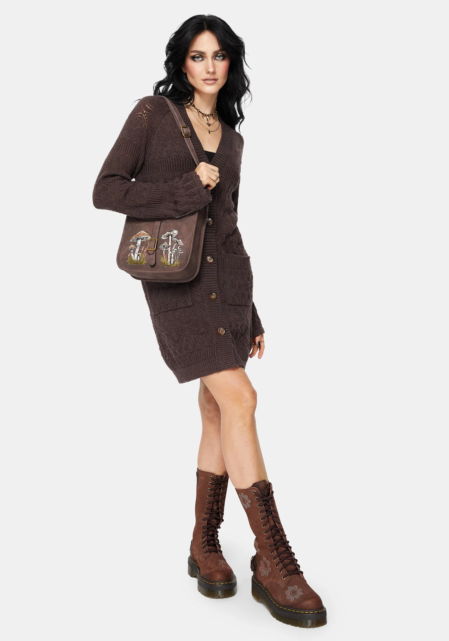 Cadmium Chunky Ribbed Longline Cardigan - Image 5