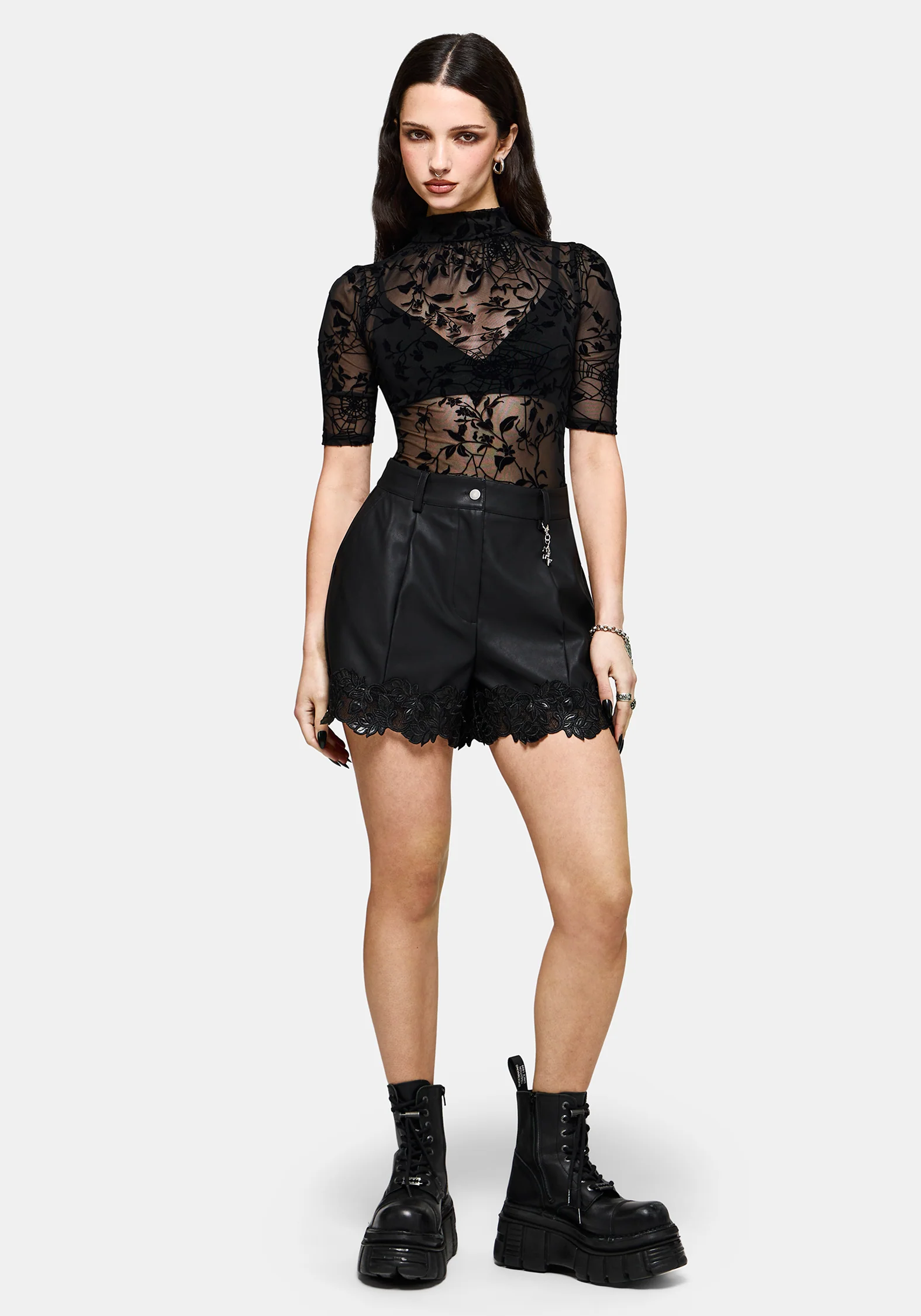 Caelith PU Leather Lace Short - Image 5