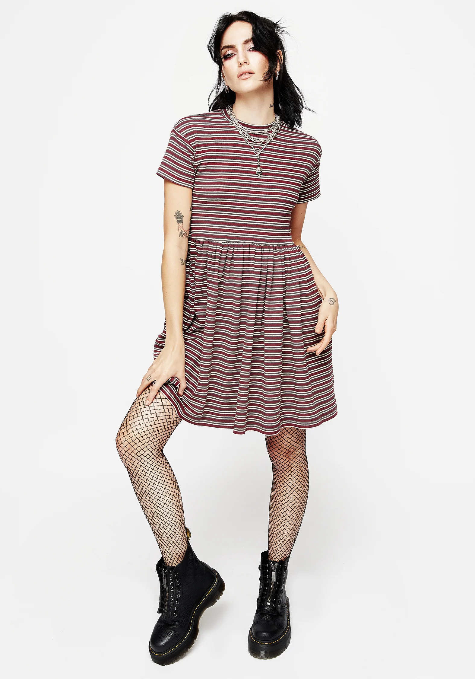 Calliophis Striped Mini Smock Dress - Image 4